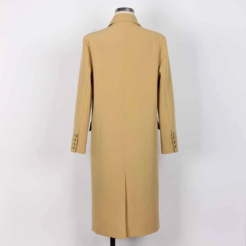 Khaki Oversized  Double Breasted Formal Coat