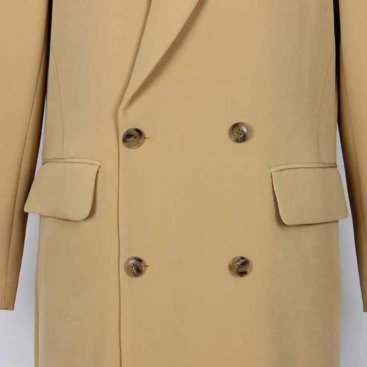 Khaki Oversized  Double Breasted Formal Coat