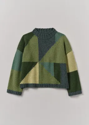 Kite Colour Block Sweater | Green Multi