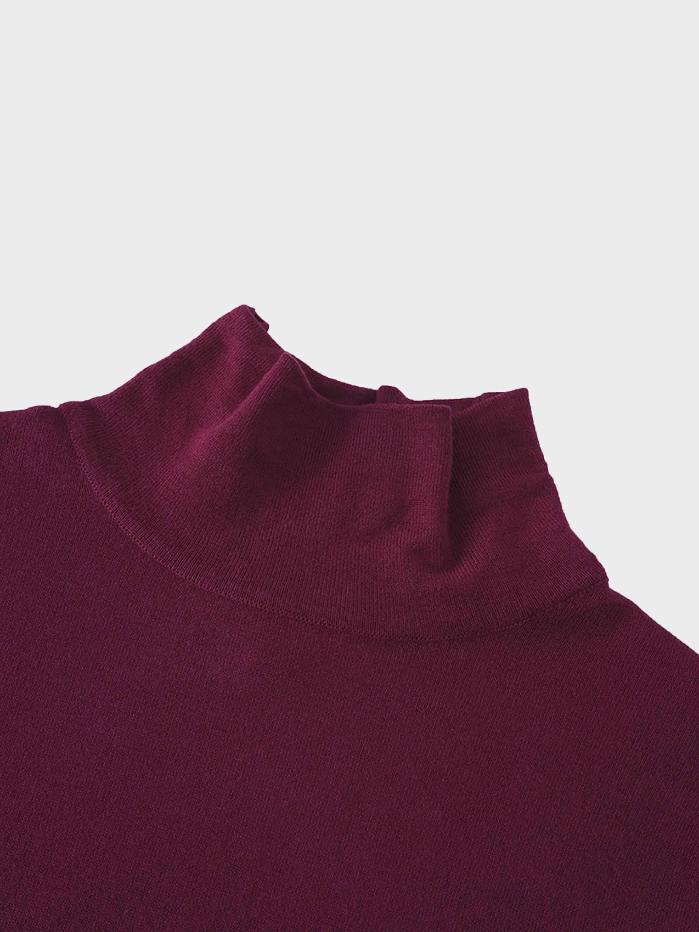 Knit Turtleneck-Burgundy