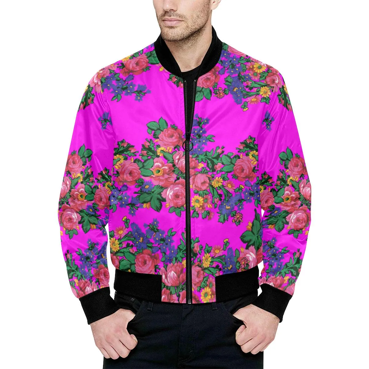 Kokum's Revenge Blush Unisex Heavy Bomber Jacket with Quilted Lining