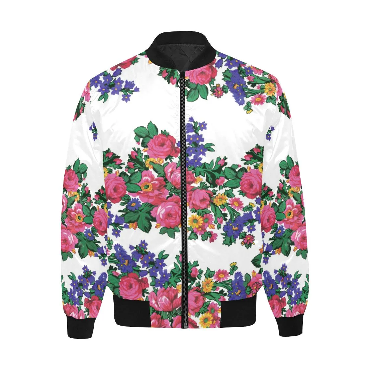 Kokum's Revenge-White Unisex Heavy Bomber Jacket with Quilted Lining