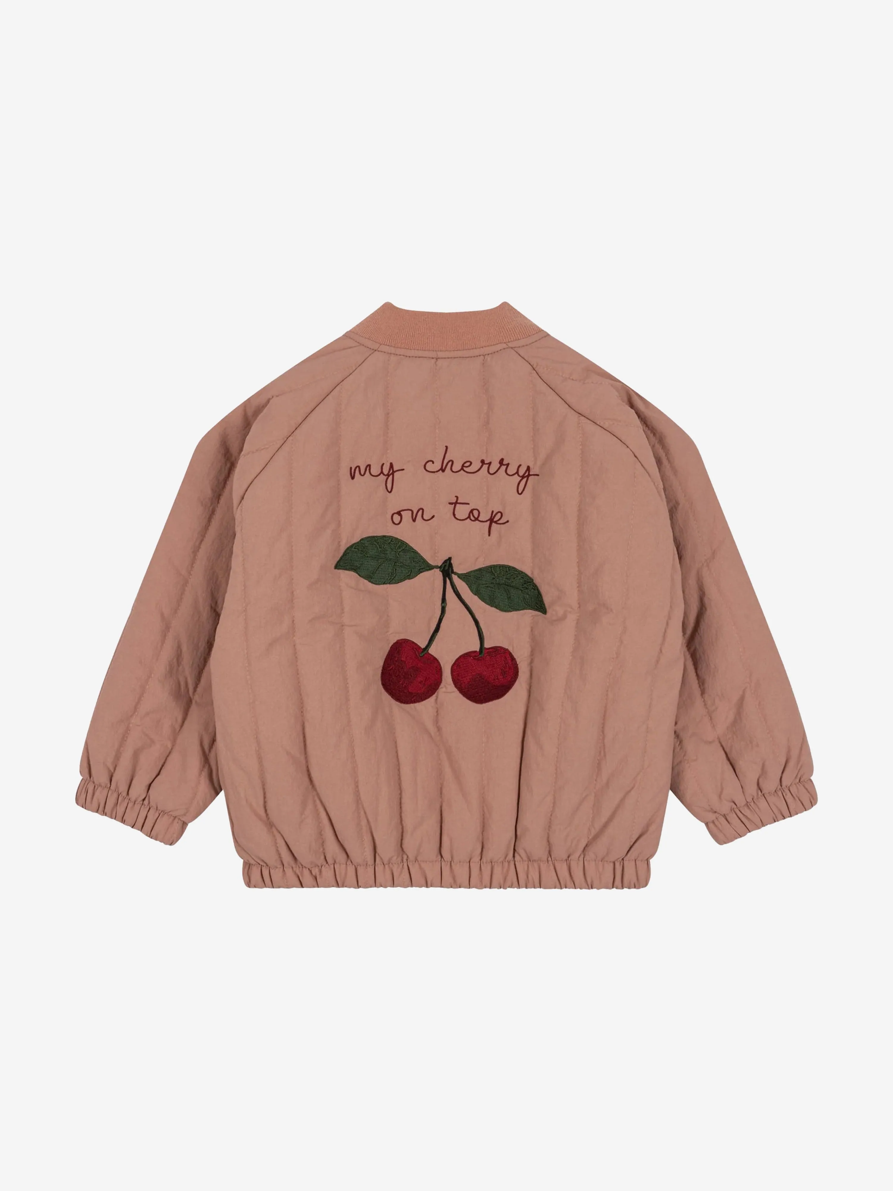 Konges Sløjd Girls Juno Frill Cherry Bomber Jacket in Pink