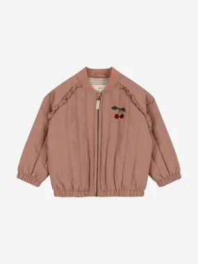 Konges Sløjd Girls Juno Frill Cherry Bomber Jacket in Pink