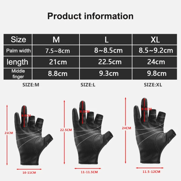 Kyncilor A0062 Outdoor Camping Three-finger Gloves Antiskid Sports Fishing Gloves, Size: XL(Black)