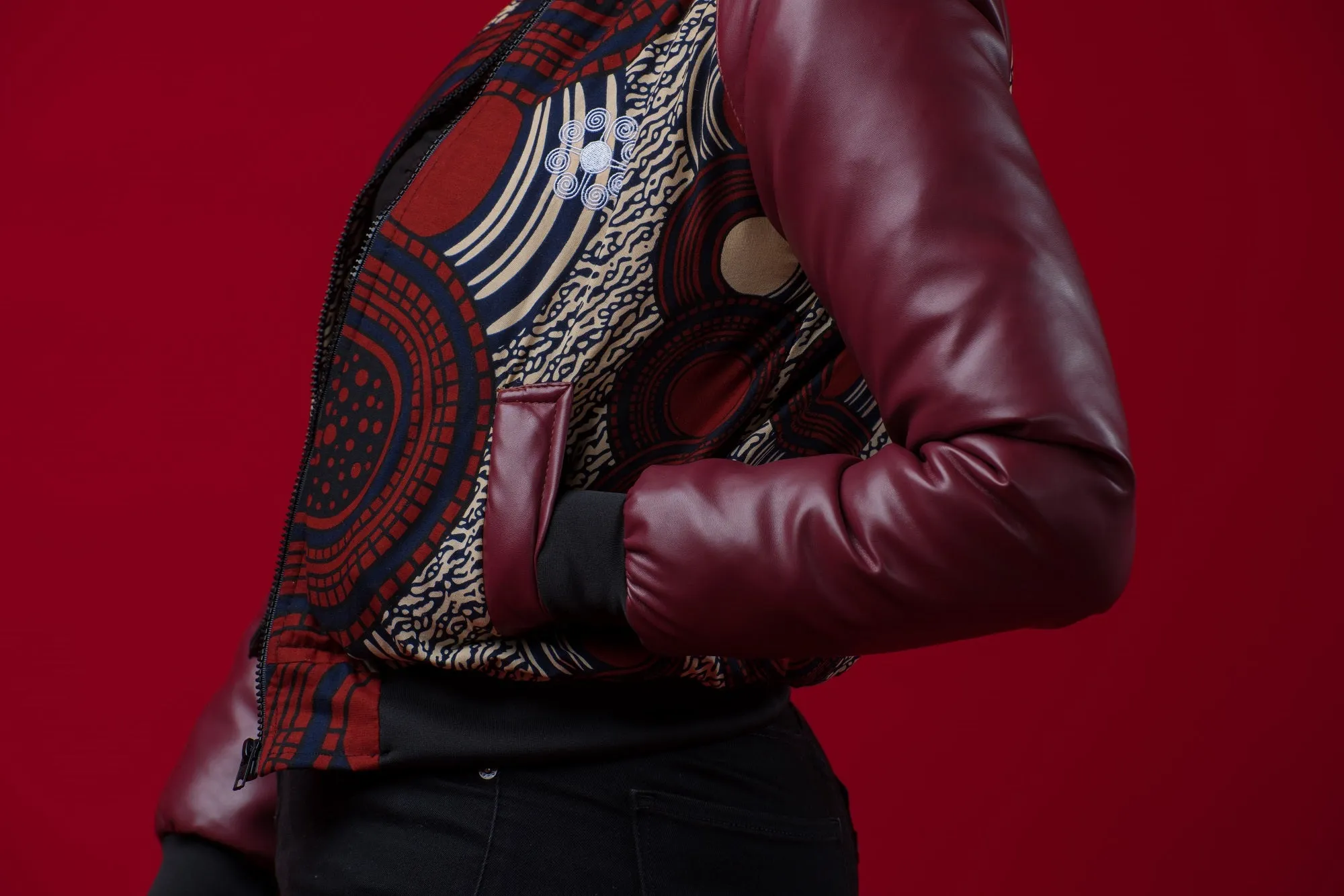 Ladies - Asali Maroon PU Winter Bomber Jacket.2