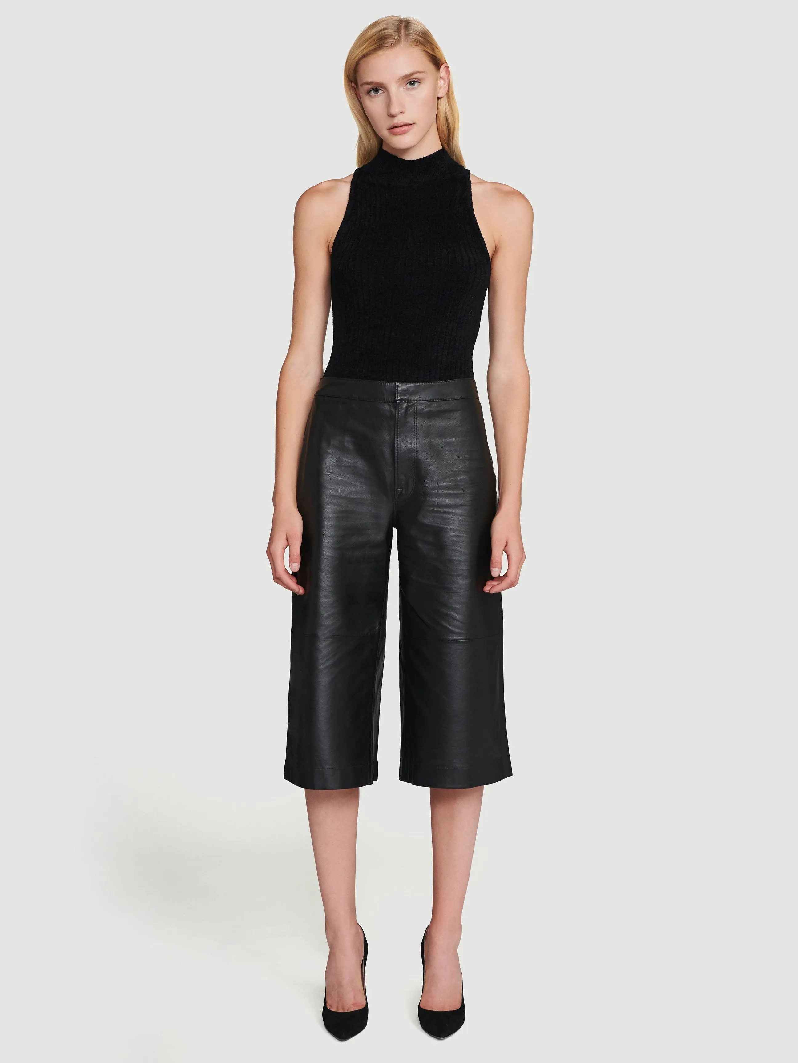 Leather Culotte -- Noir