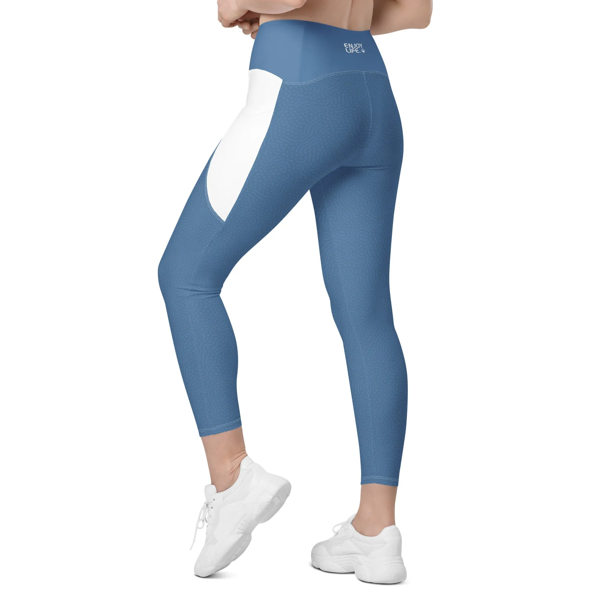 Life League Gear - Women's Leggings with Pockets - Blue Coral