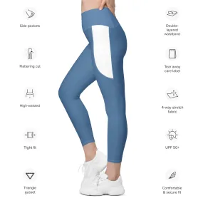 Life League Gear - Women's Leggings with Pockets - Blue Coral