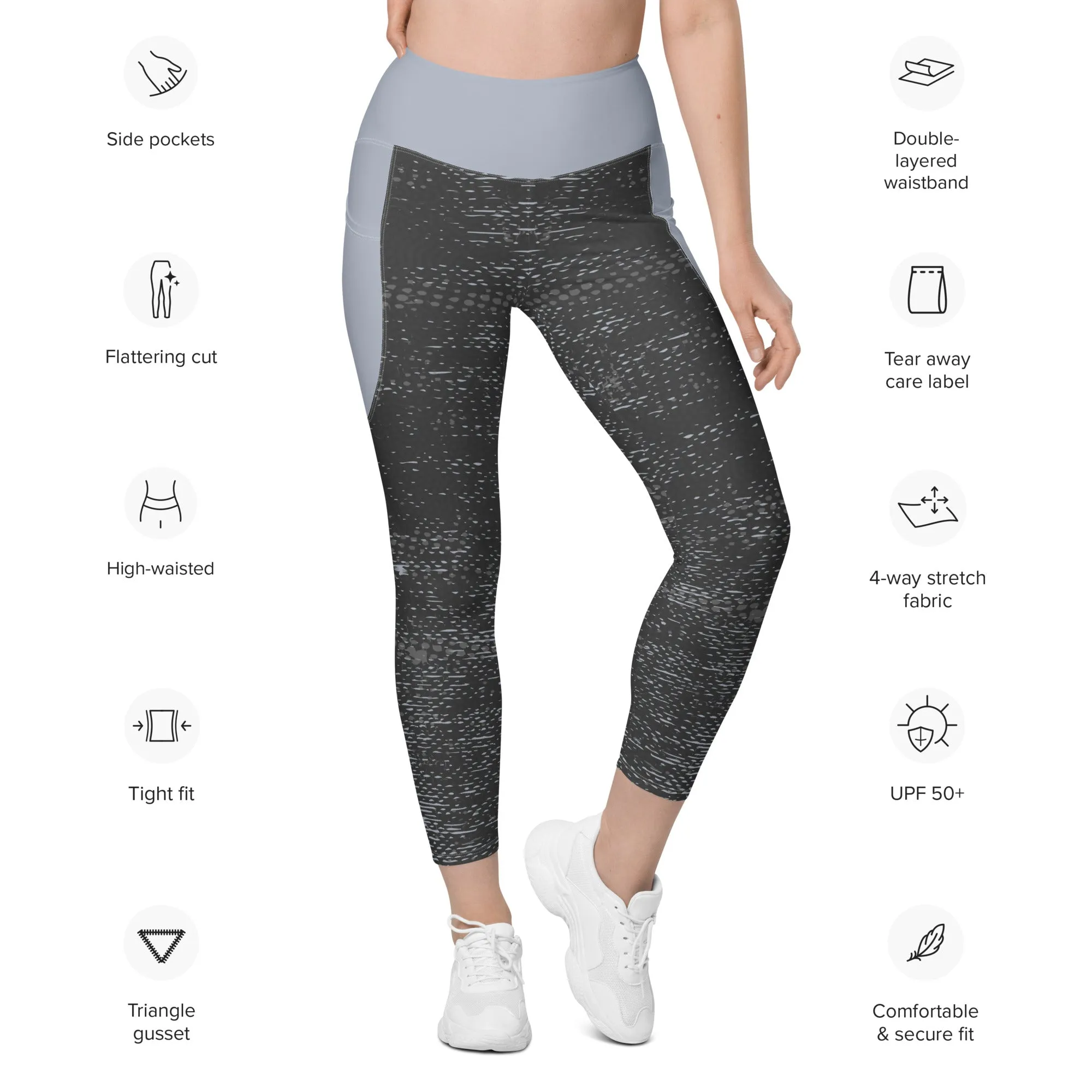 Life League Gear - Women's Leggings with Pockets - "ADAPT" STEALTH GREY / COOL GREY