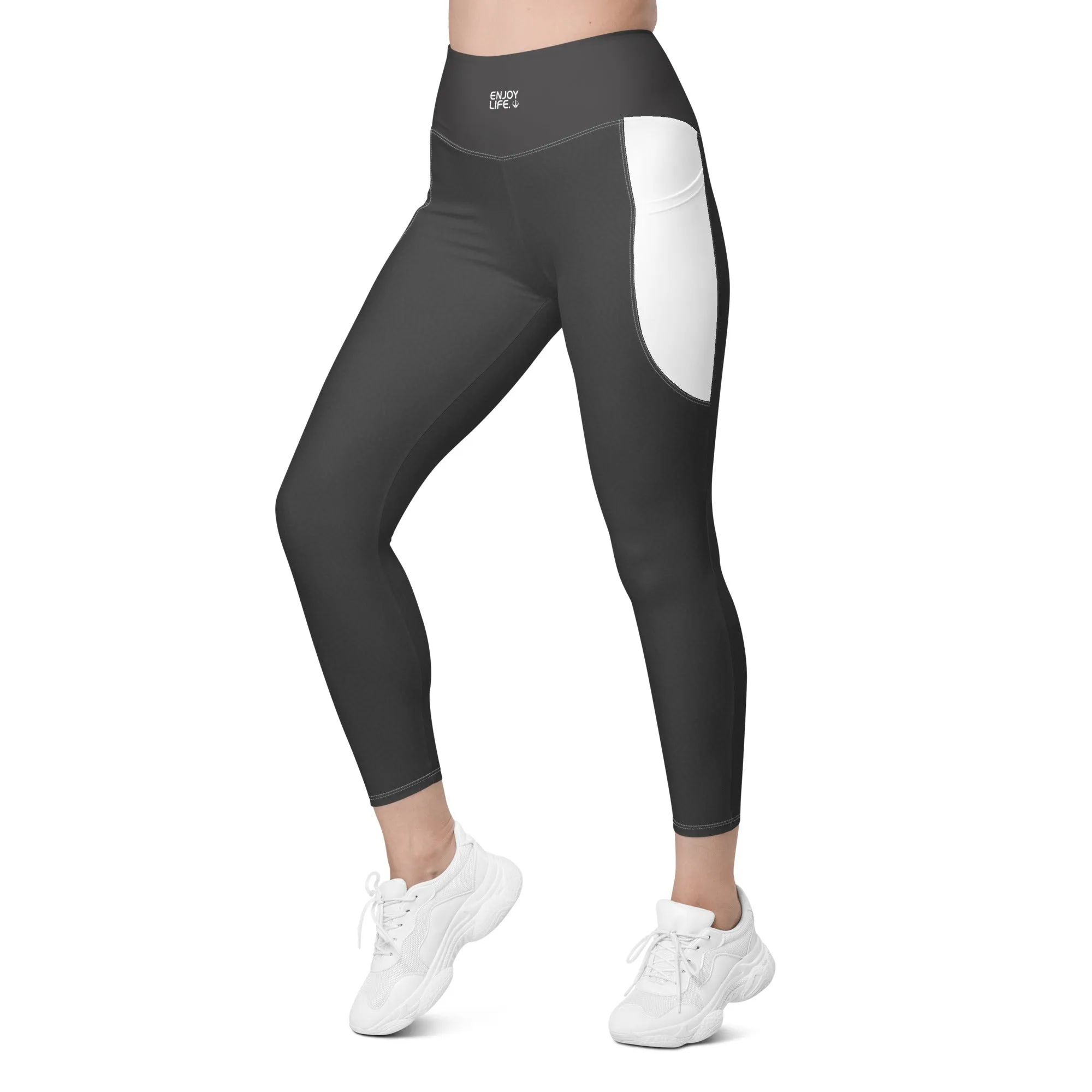 Life League Gear  - Women's Leggings with Pockets - Rock Lobster Grey