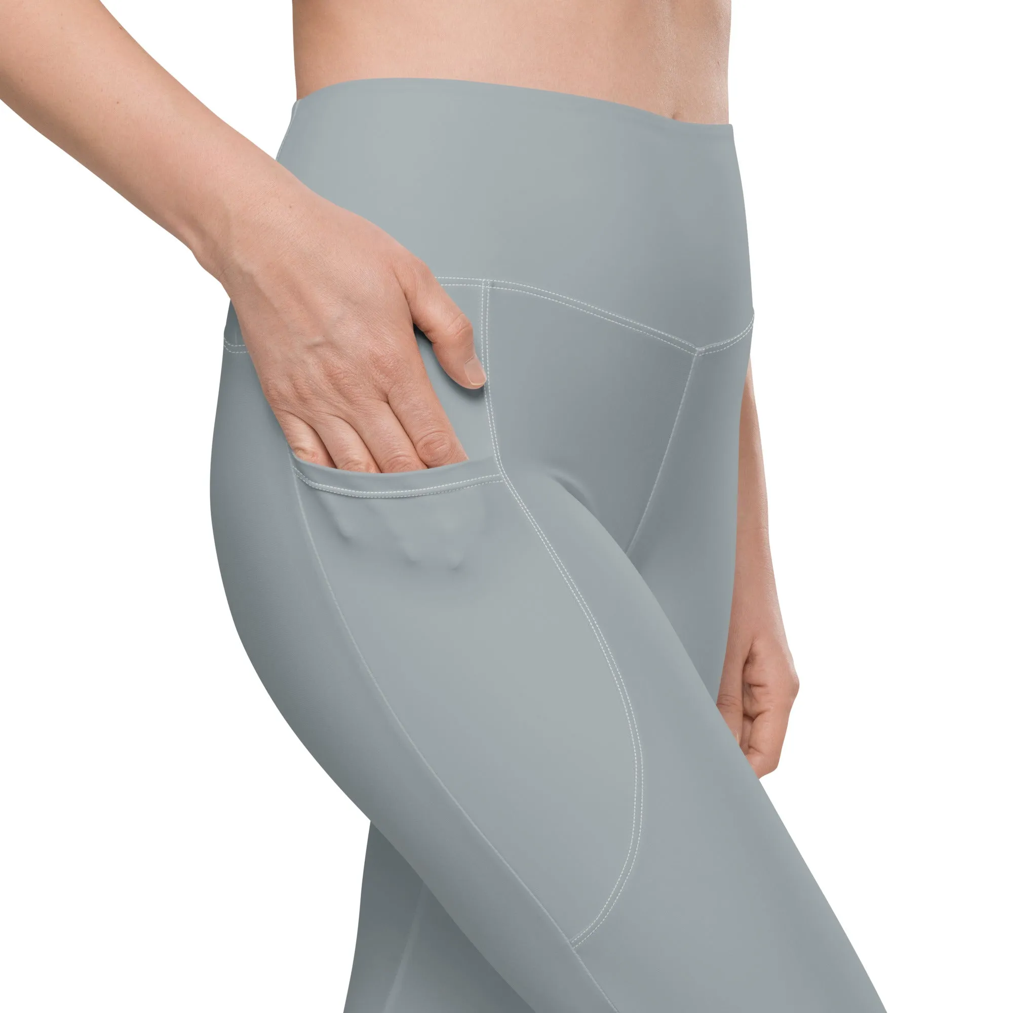 Life League Gear - Women's "ADAPT" Leggings with Pockets -  SOLID MAKO GREY