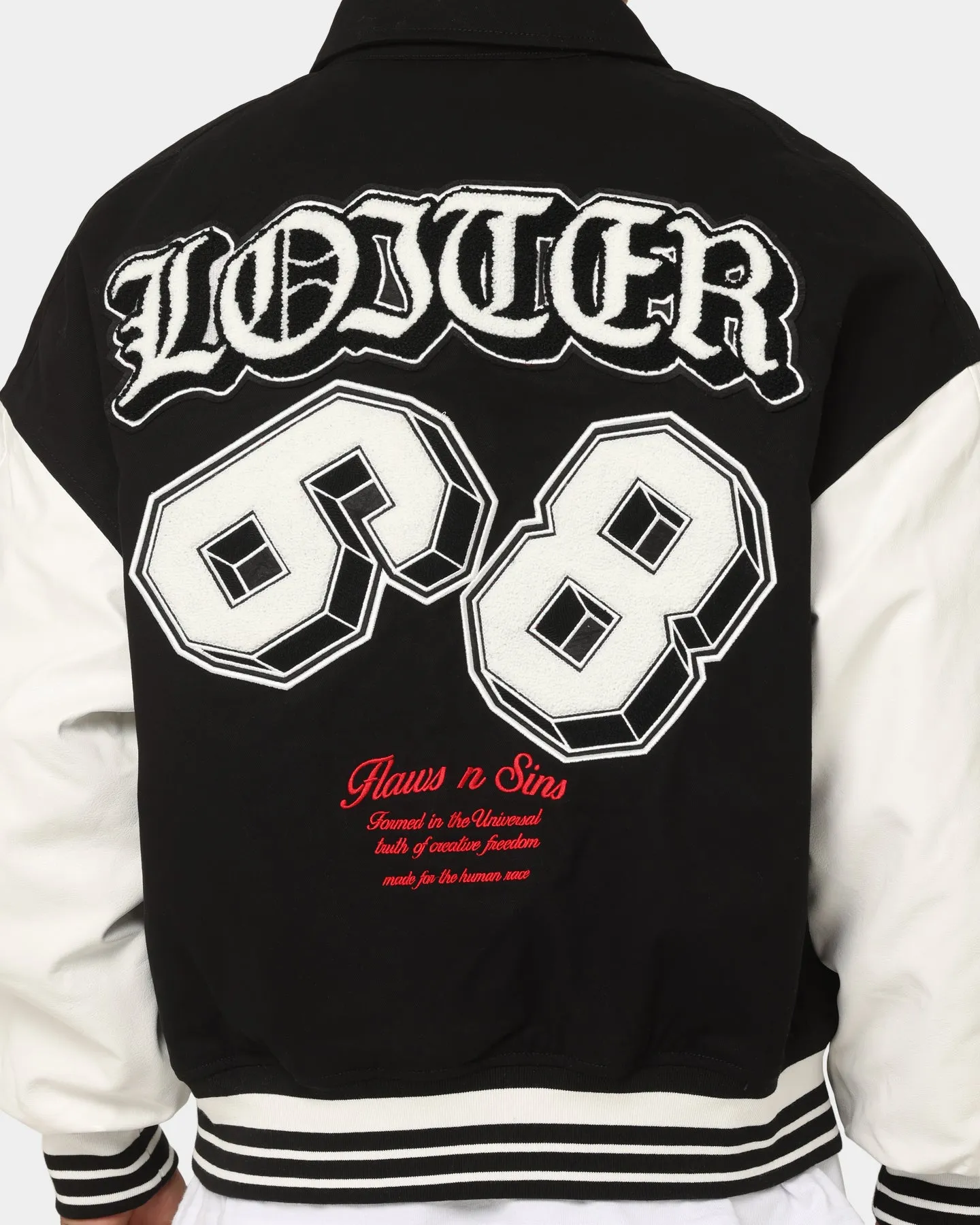 Loiter Ethereal Varsity Jacket Black/White