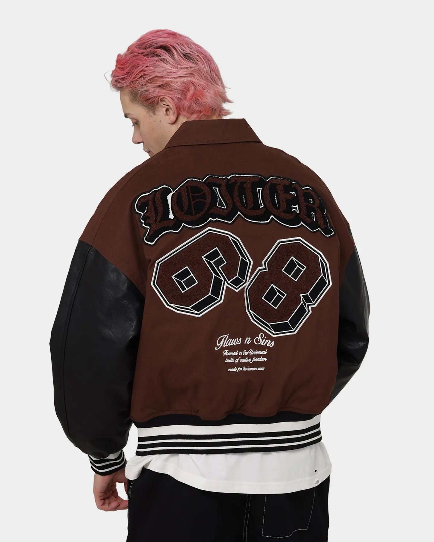 Loiter Ethereal Varsity Jacket Brown