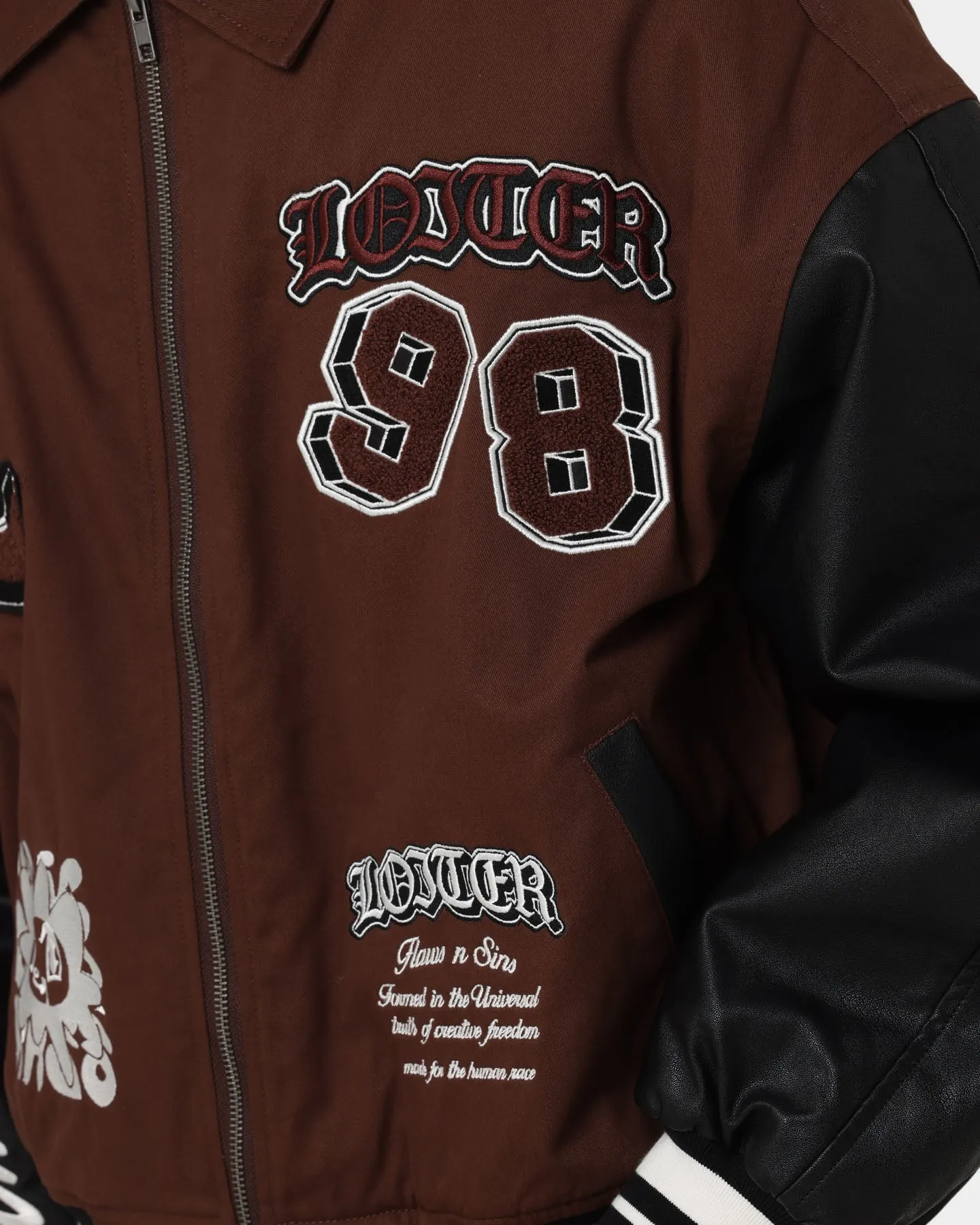 Loiter Ethereal Varsity Jacket Brown