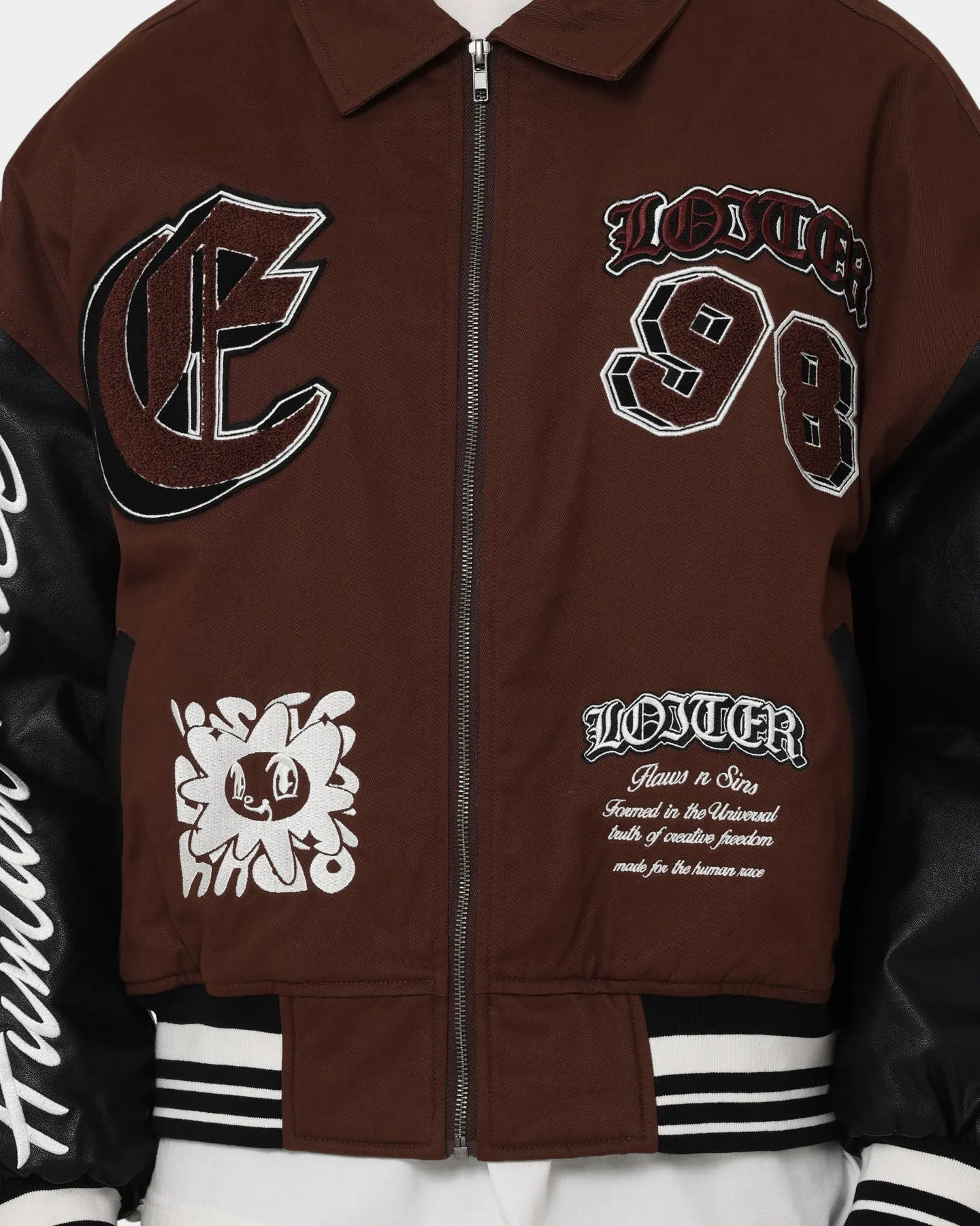 Loiter Ethereal Varsity Jacket Brown