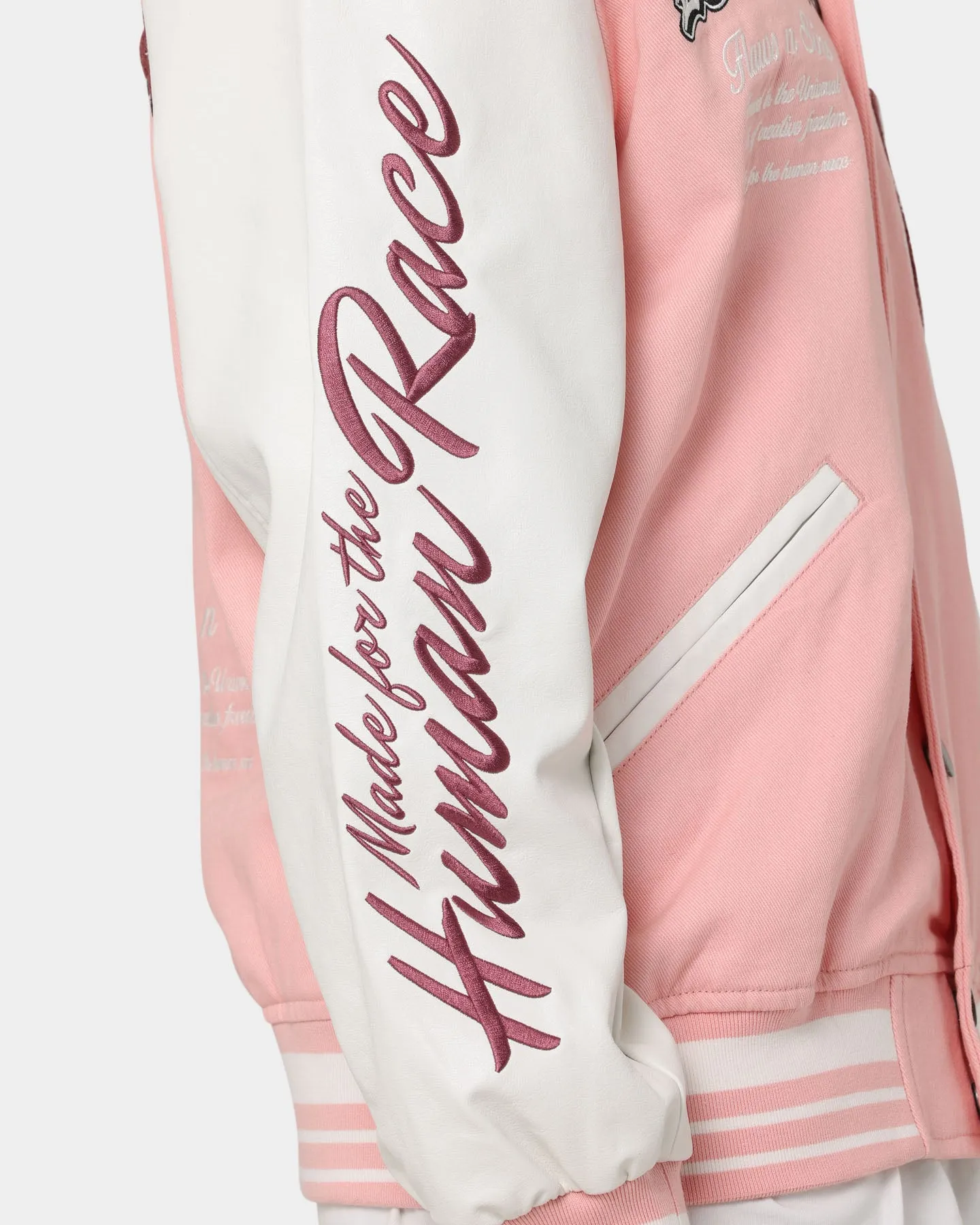 Loiter Human Varsity Jacket Pink