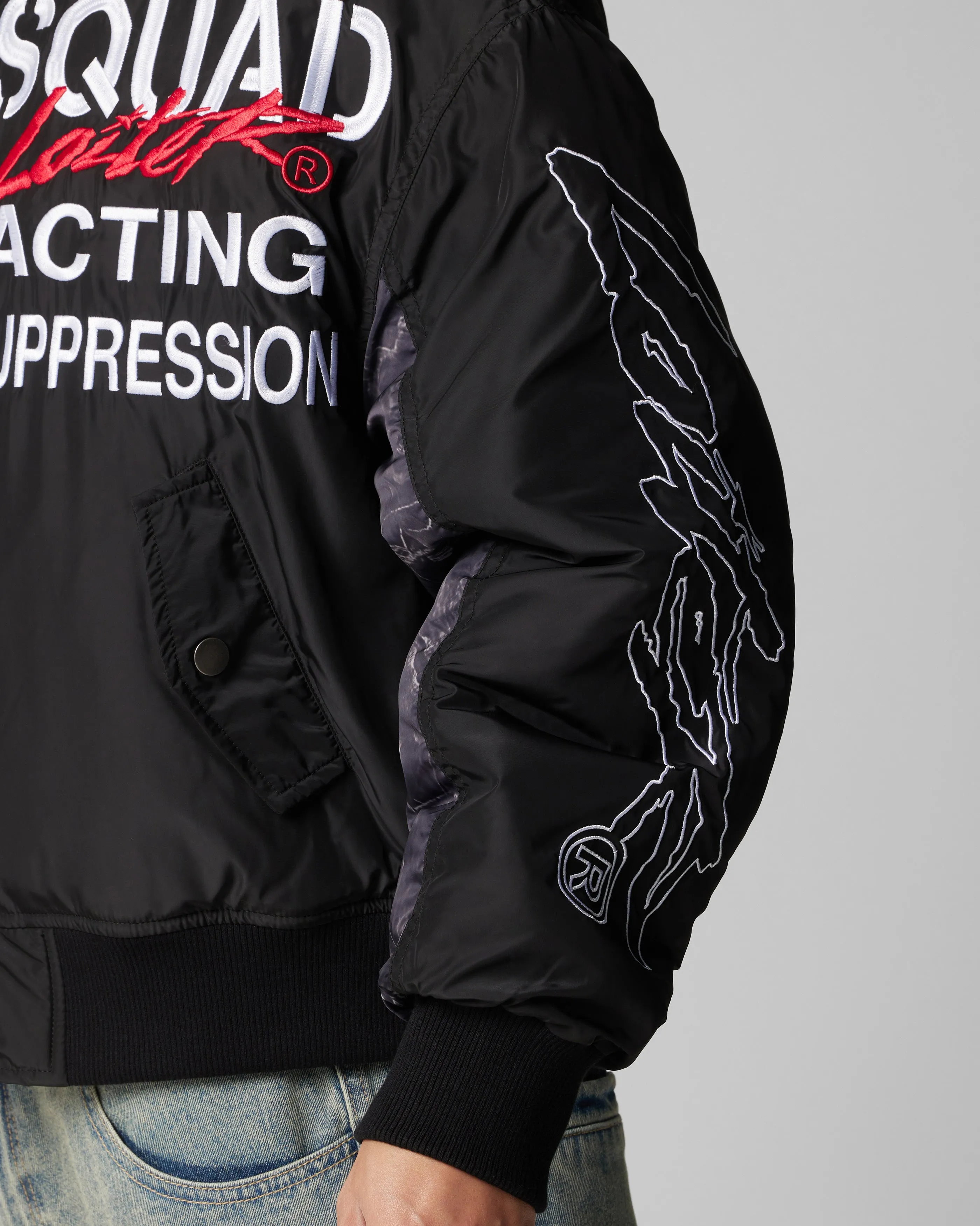 Loiter Riot Squad Bomber Jacket Black