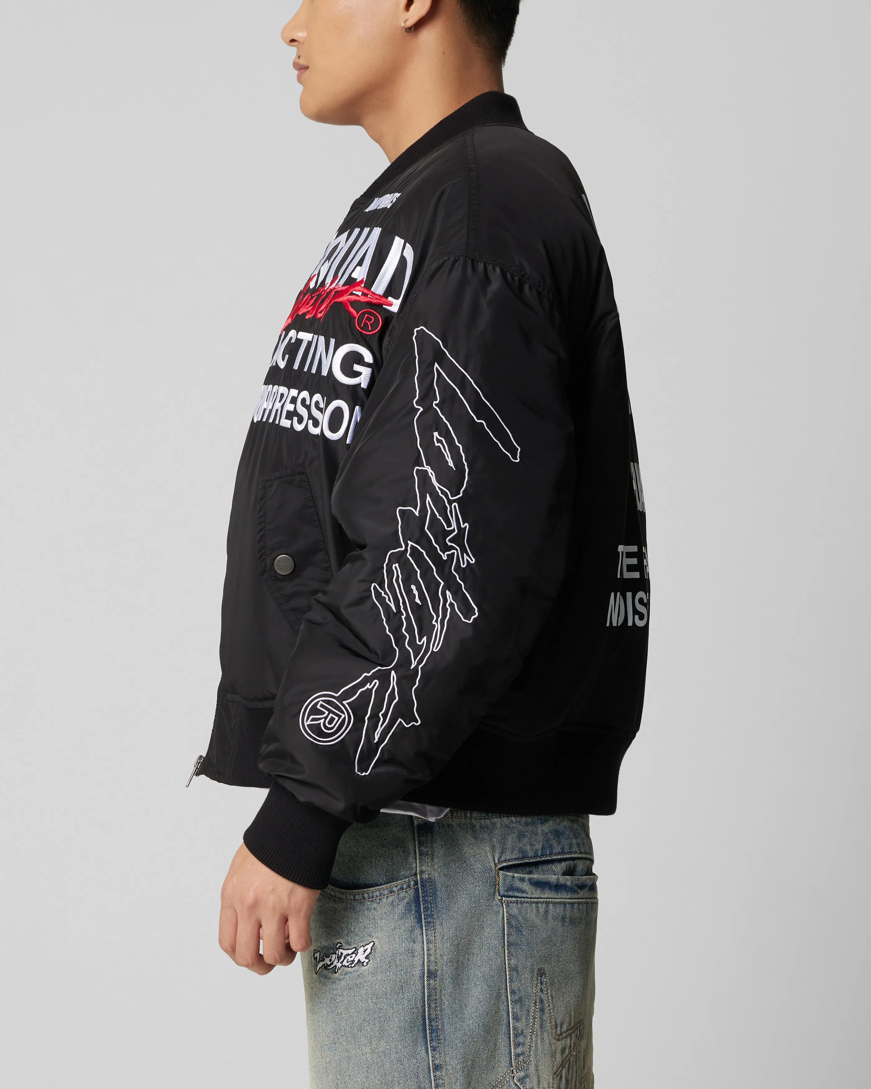 Loiter Riot Squad Bomber Jacket Black