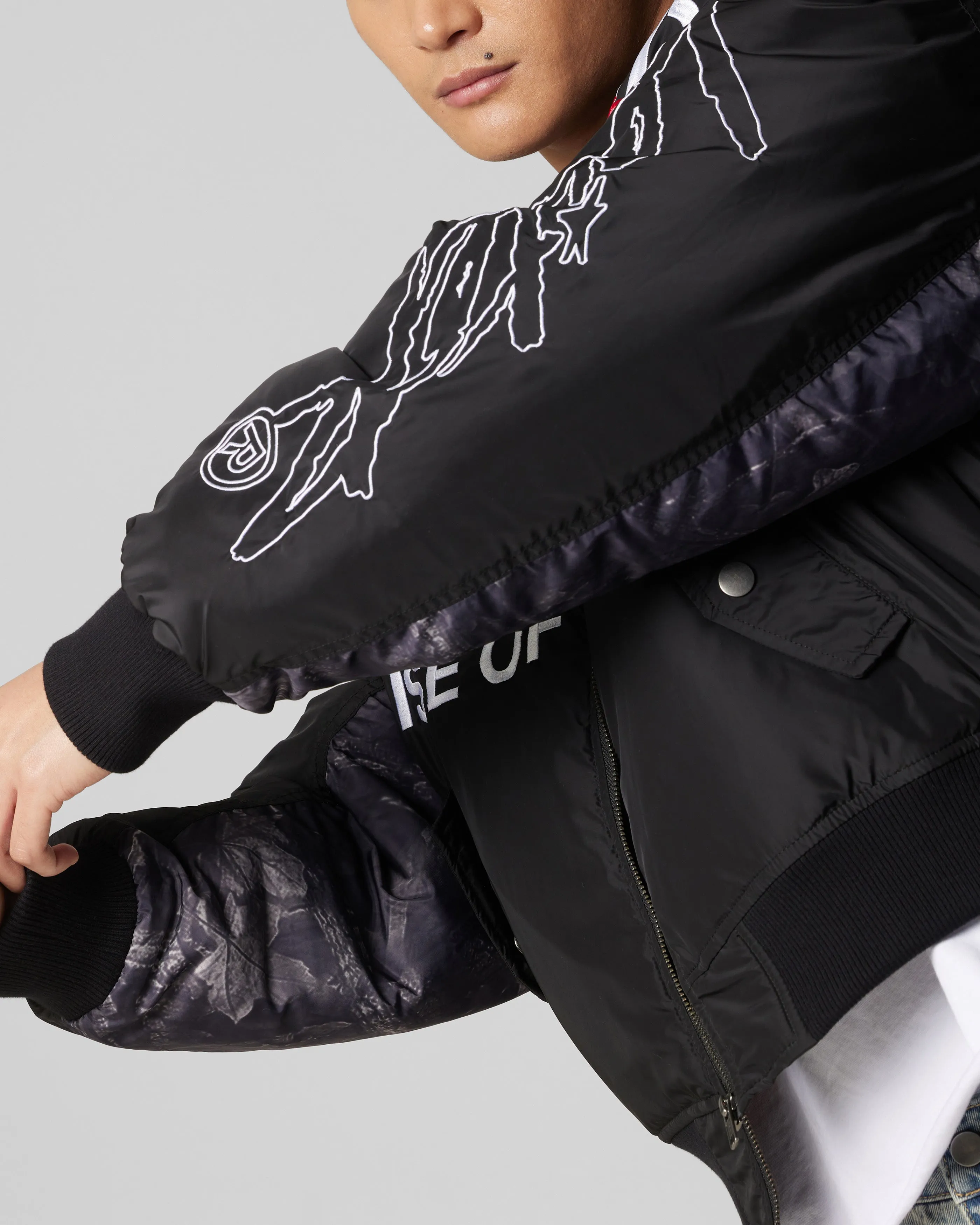 Loiter Riot Squad Bomber Jacket Black