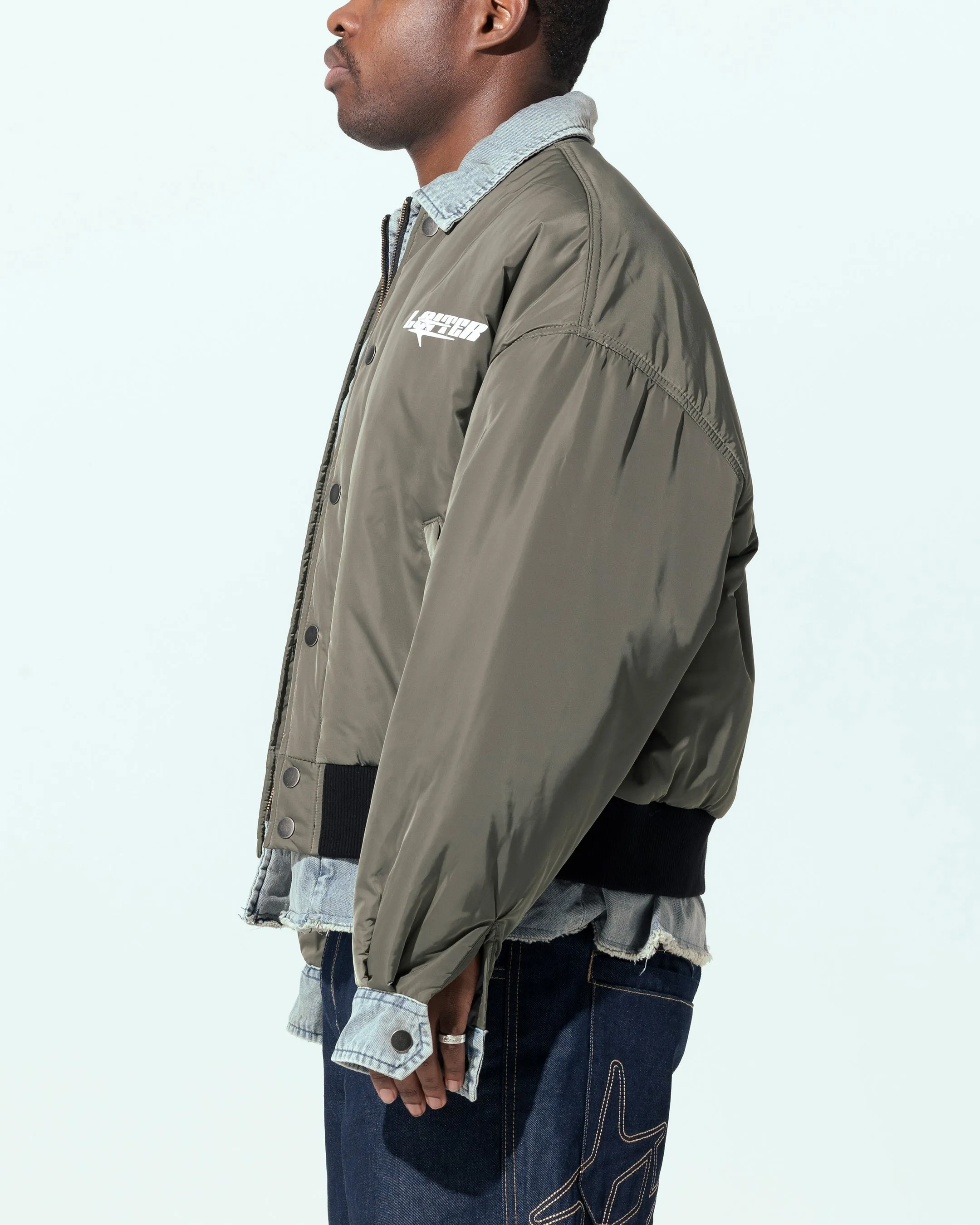 Loiter Shadow Layered Bomber Jacket Khaki