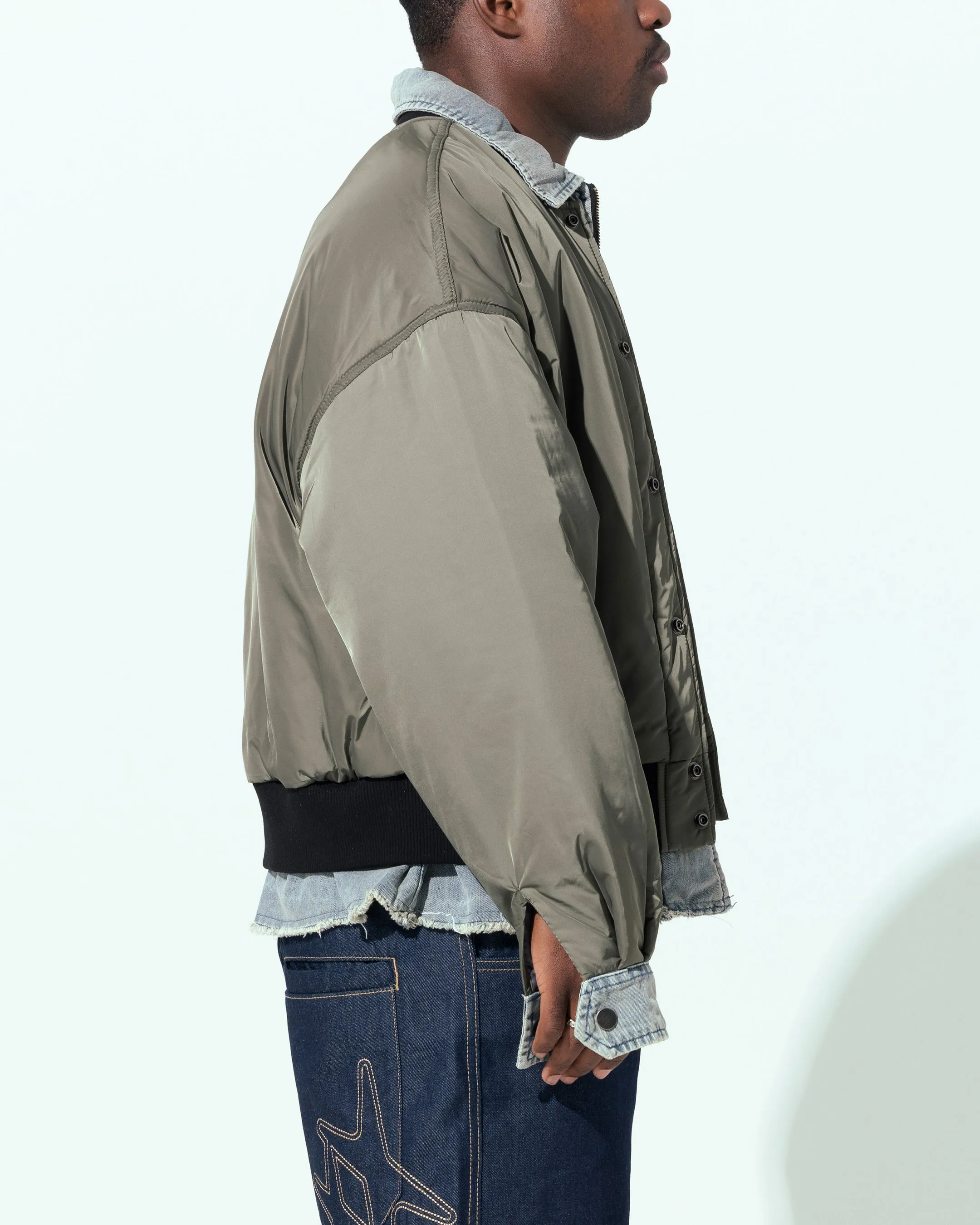 Loiter Shadow Layered Bomber Jacket Khaki