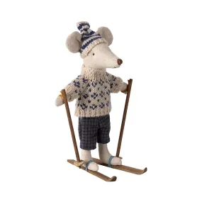 Maileg Winter Ski Mouse,  Dad (with Hat)