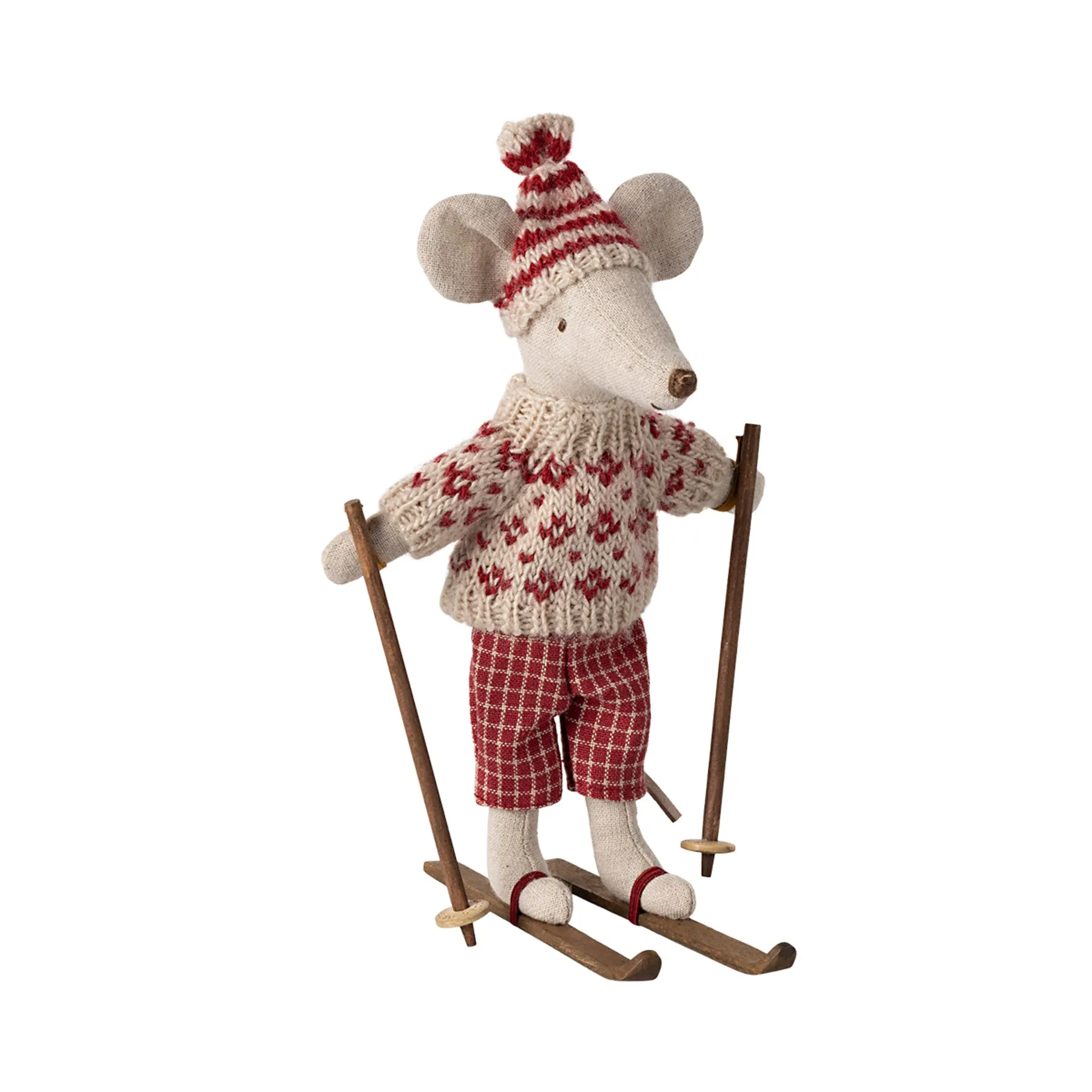 Maileg Winter Ski Mouse, Mum with Hat & Skis