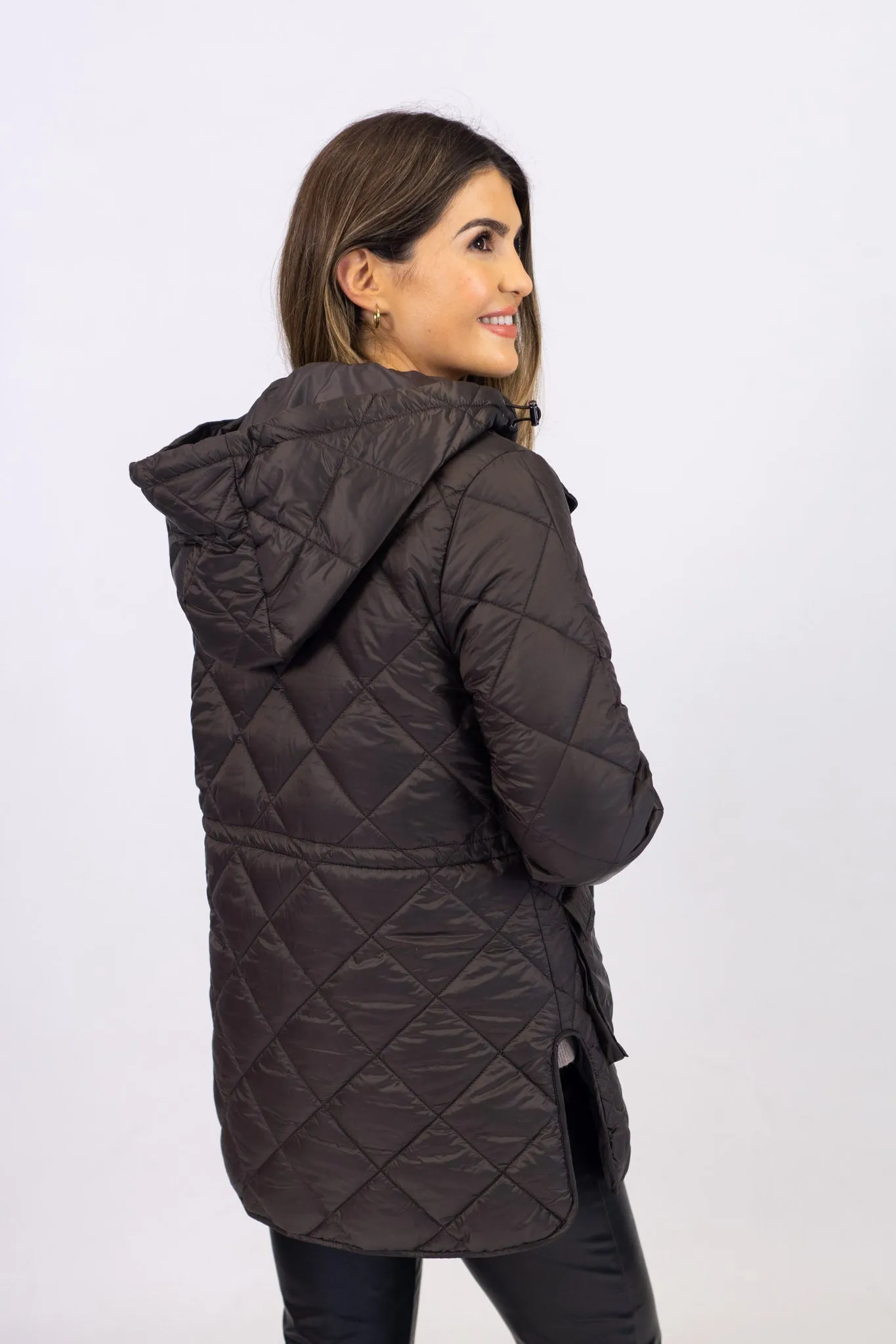 Md'M Dark Brown Quilted Parka