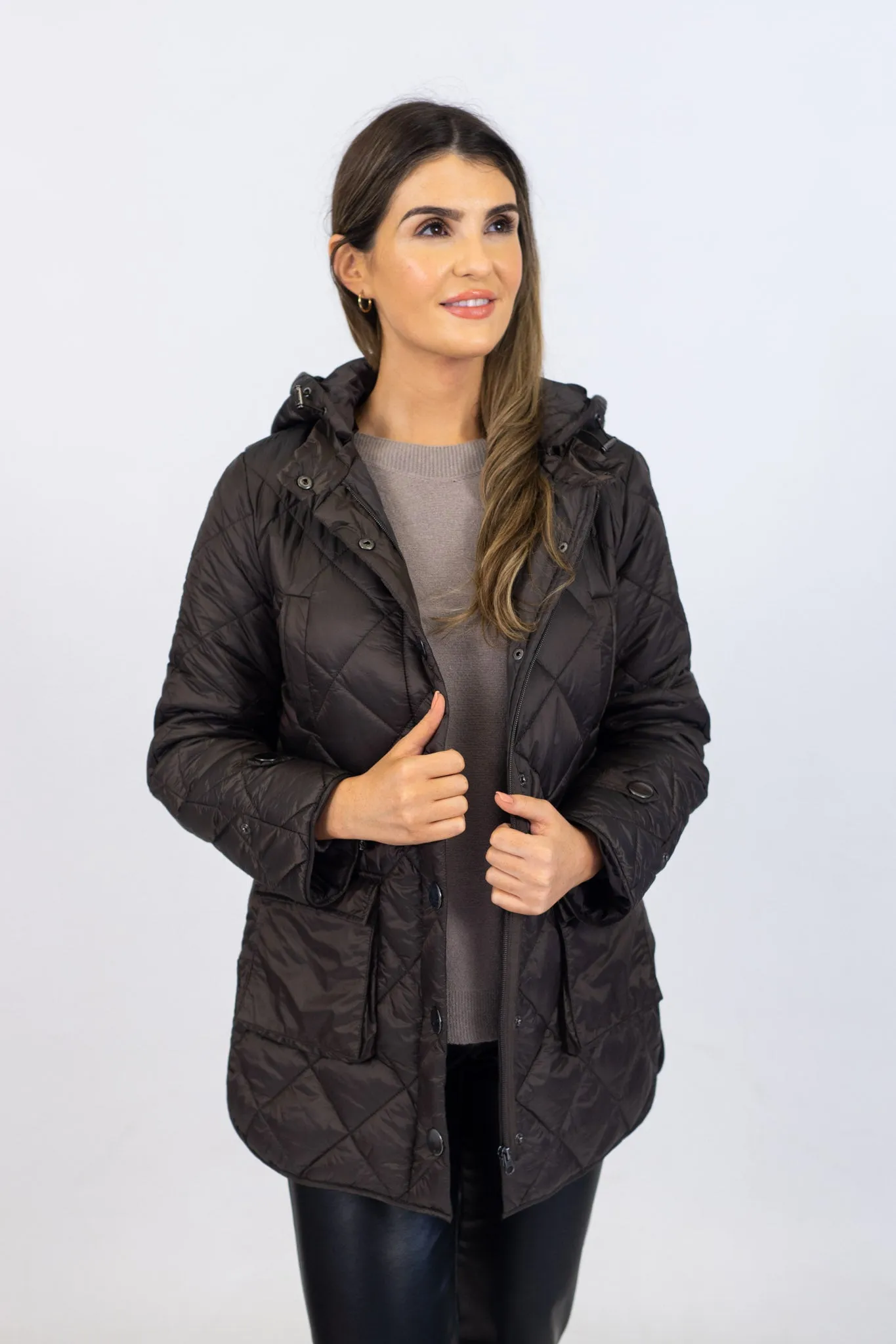 Md'M Dark Brown Quilted Parka