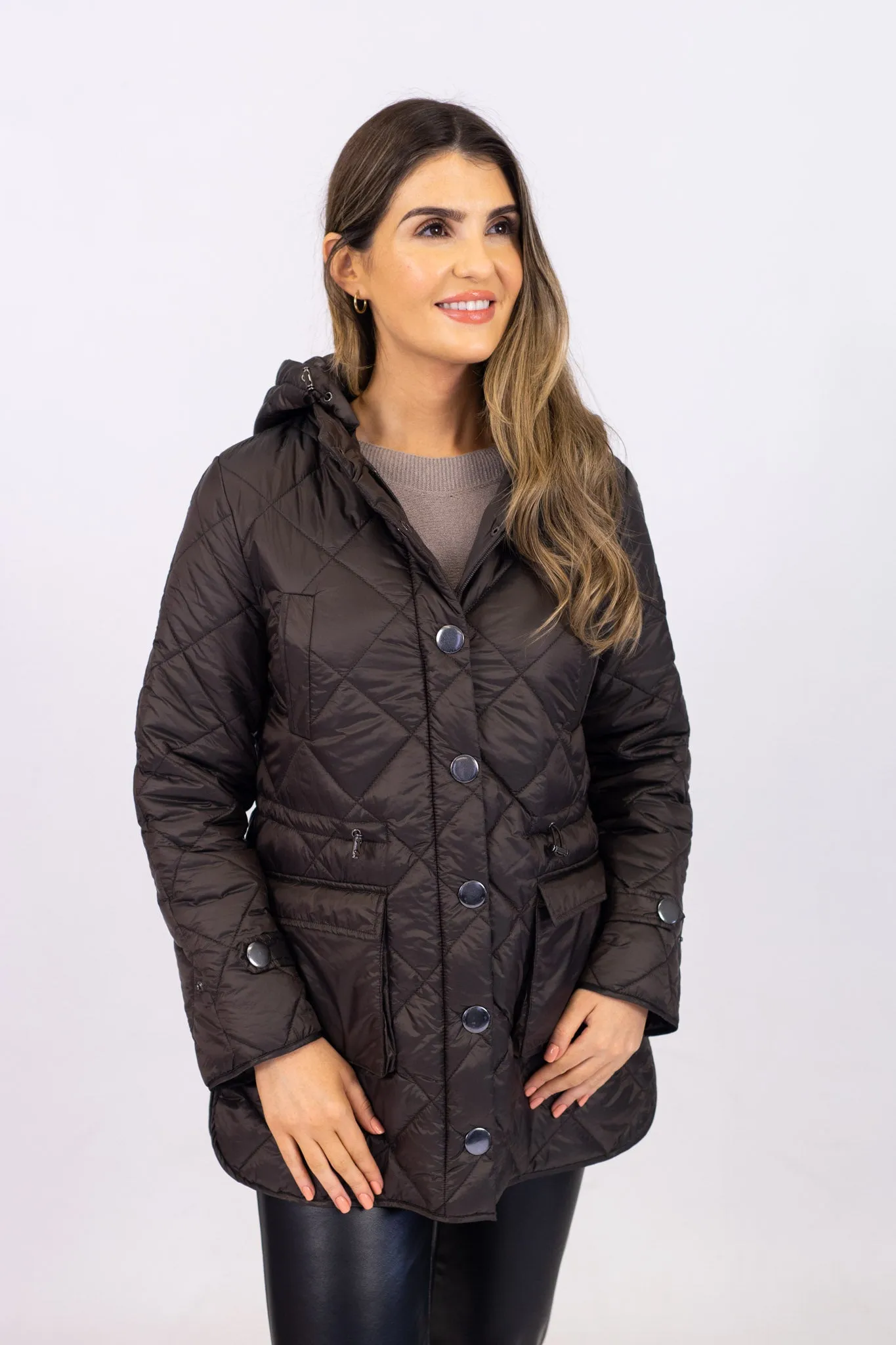 Md'M Dark Brown Quilted Parka