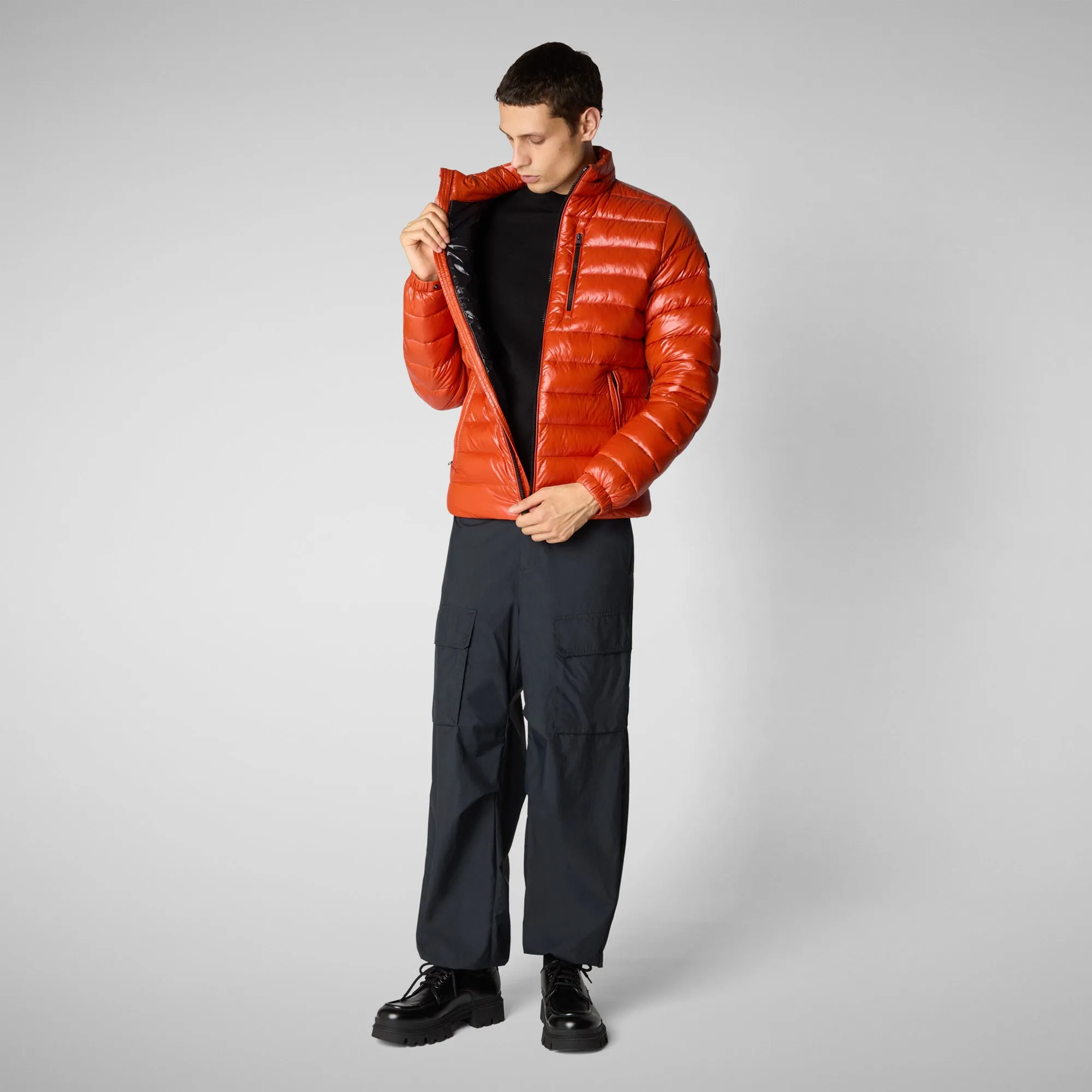 Men's animal free Puffer jacket Holden in maple orange