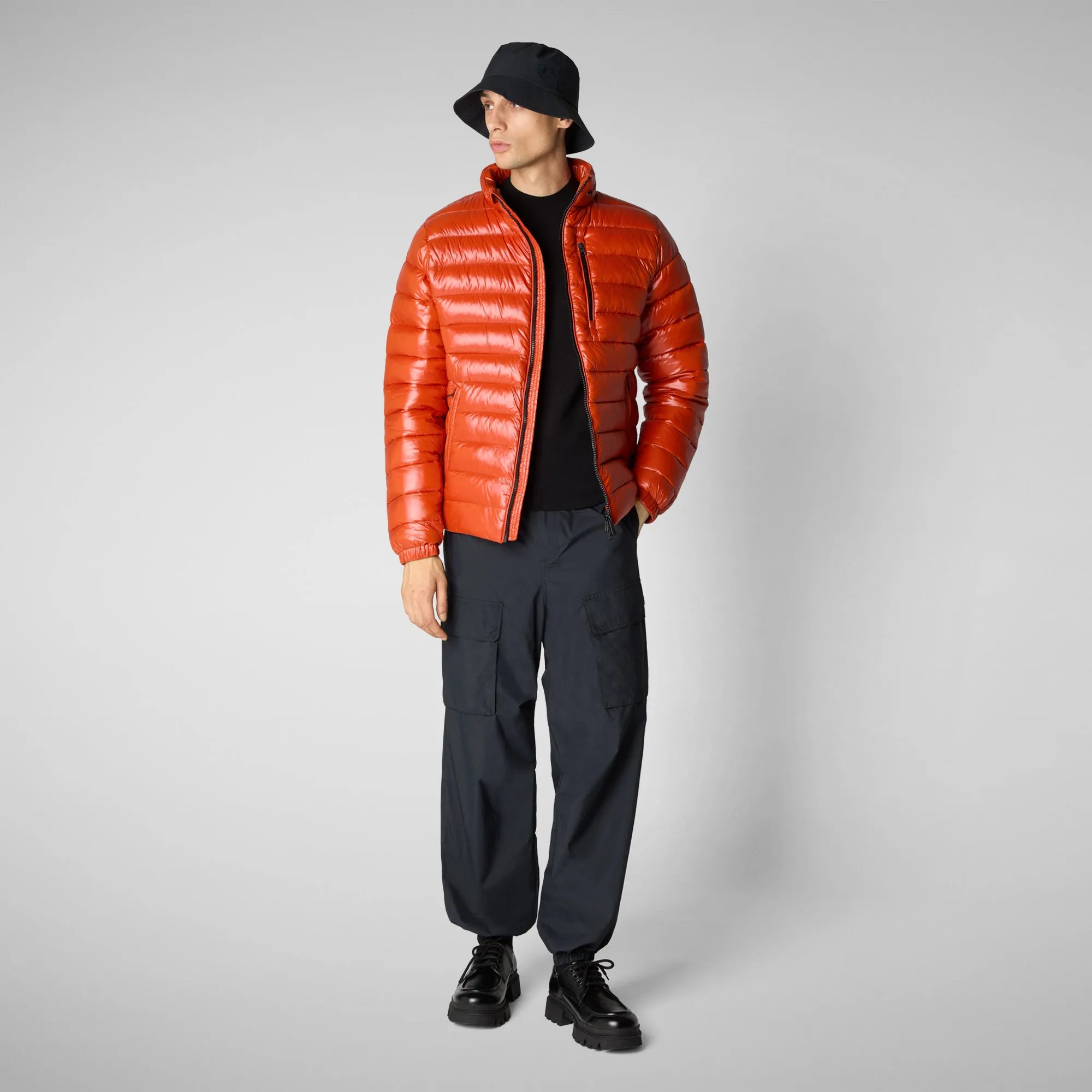 Men's animal free Puffer jacket Holden in maple orange