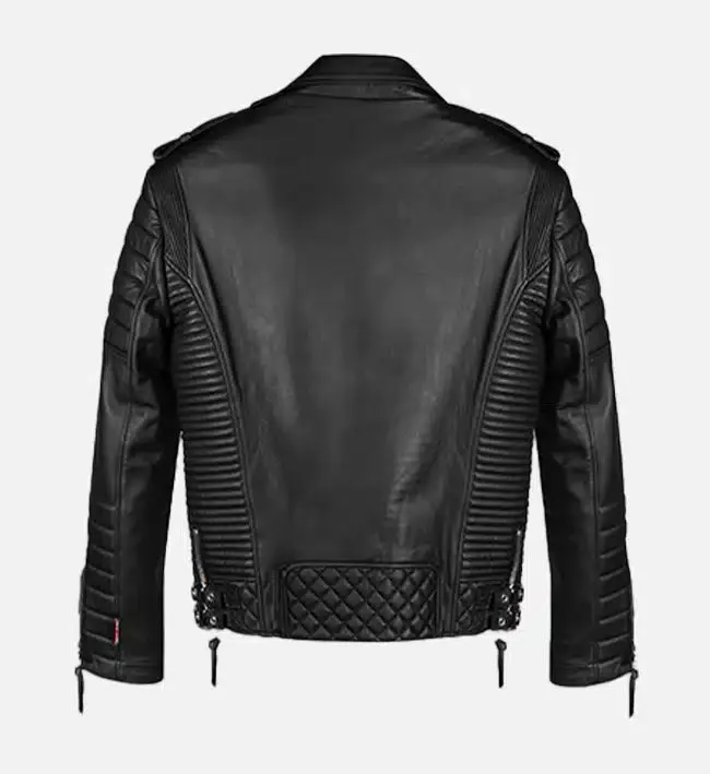 Men's Classic Black Biker Leather Jacket