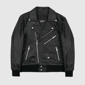 Men's Classic Fit Baron Leather Jacket - Black/Nickel/Black