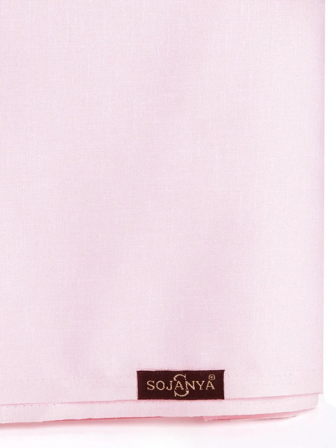 Men's Cotton Blend Pink Shirt (2.25 M) & Cbrown Trouser (1.2 M) Unstitched Fabric Combo - Sojanya