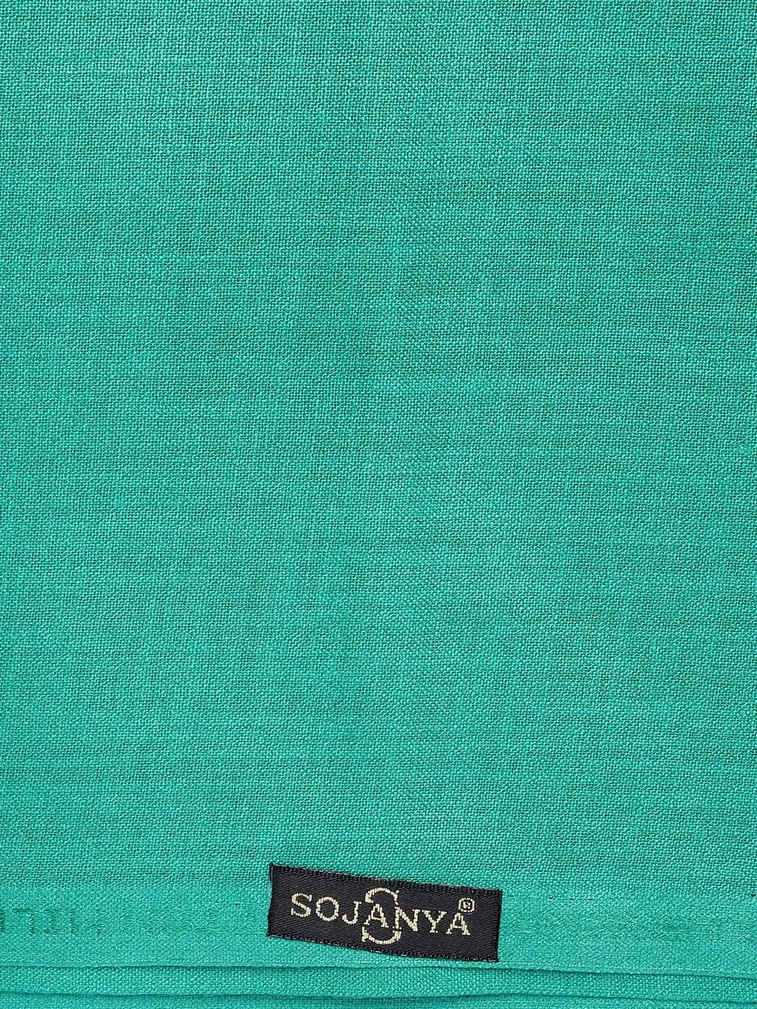 Men's Cotton Unstitched Shirt Fabric Rama Green 2 Metres - Sojanya