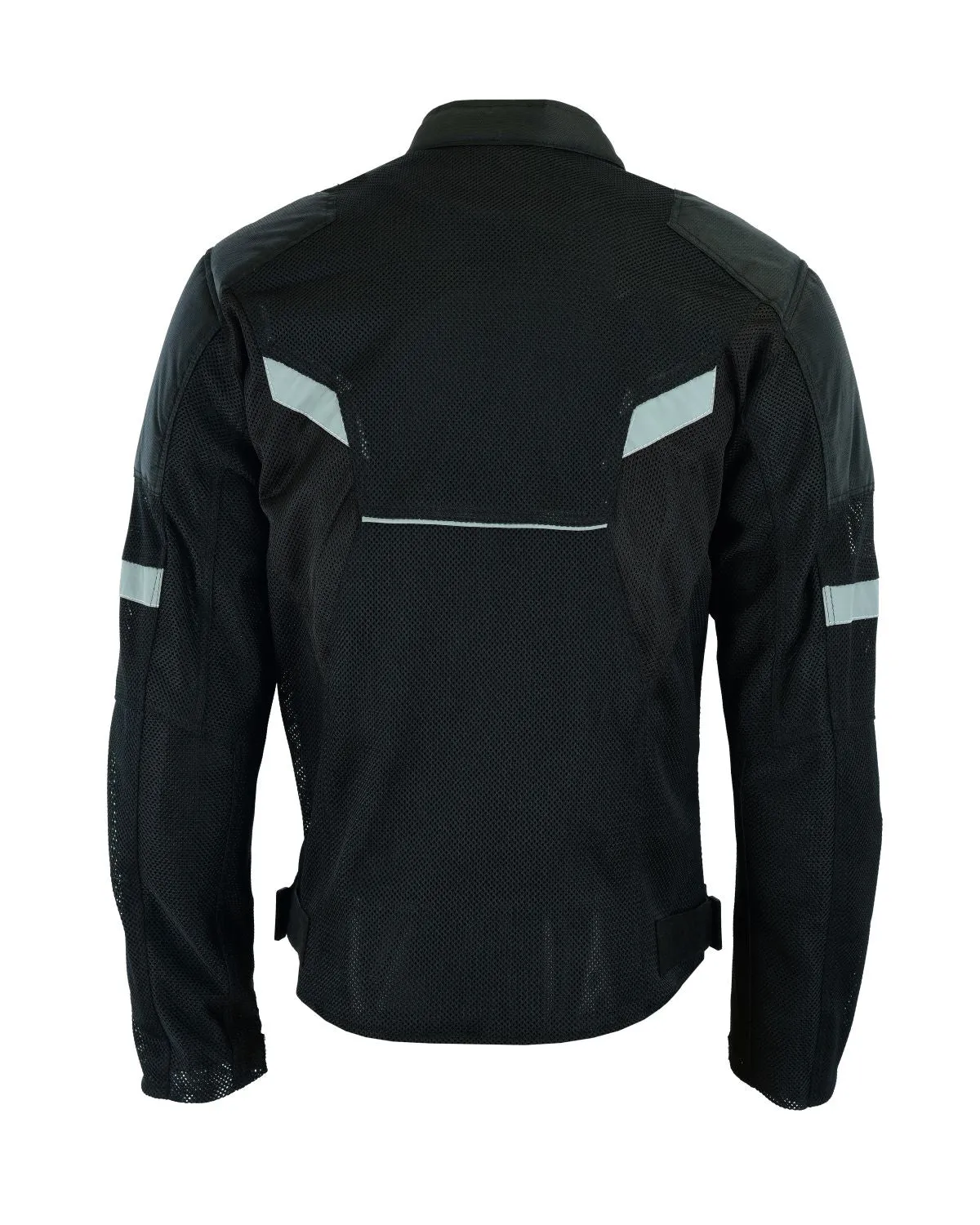 Mens Motorcycle Perforated Textile Reflective Mesh Riding 3 Season Jacket with armors