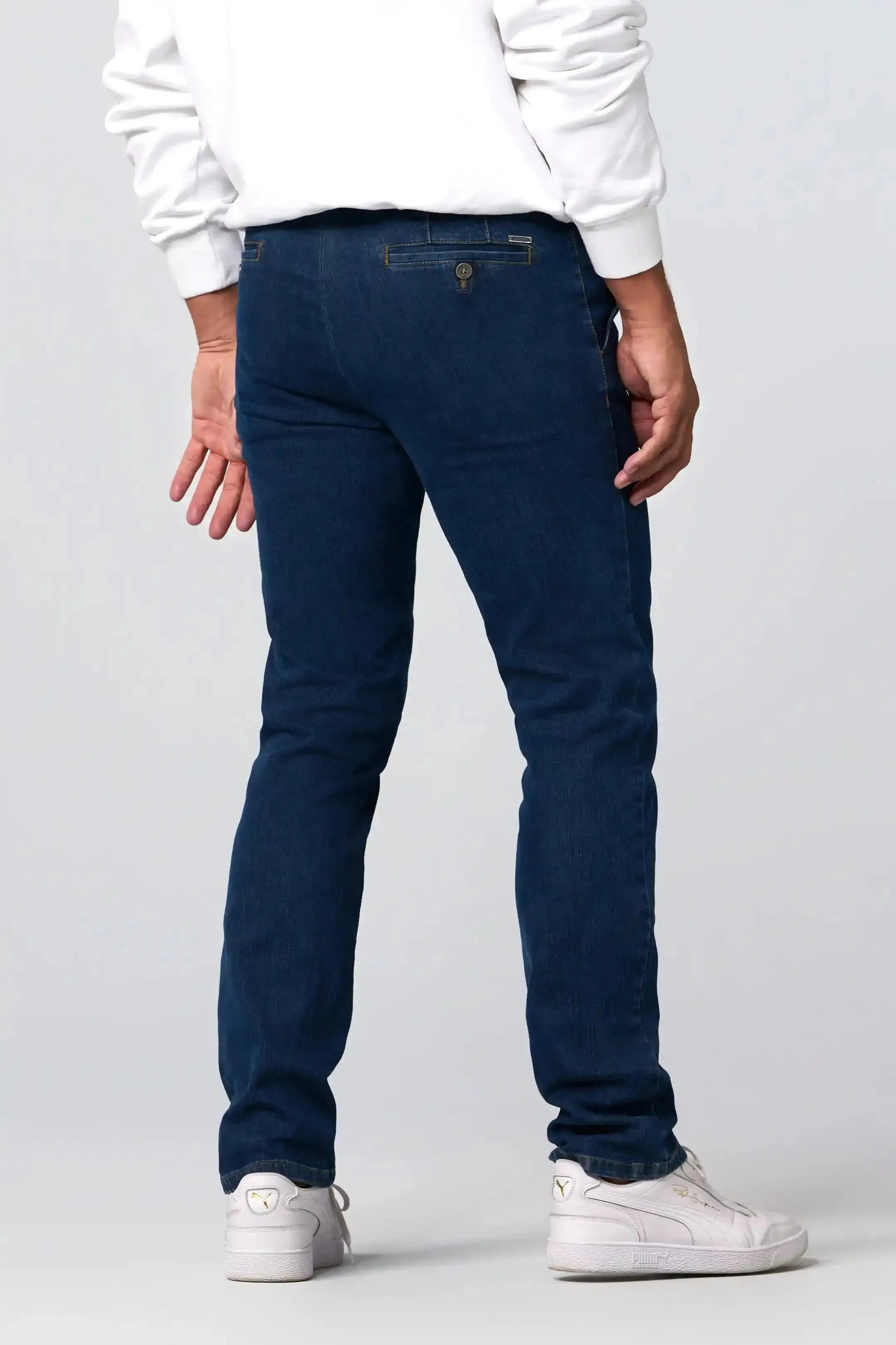 MEYER Roma Denim Trousers - 629 Stretch Core Spun - Blue