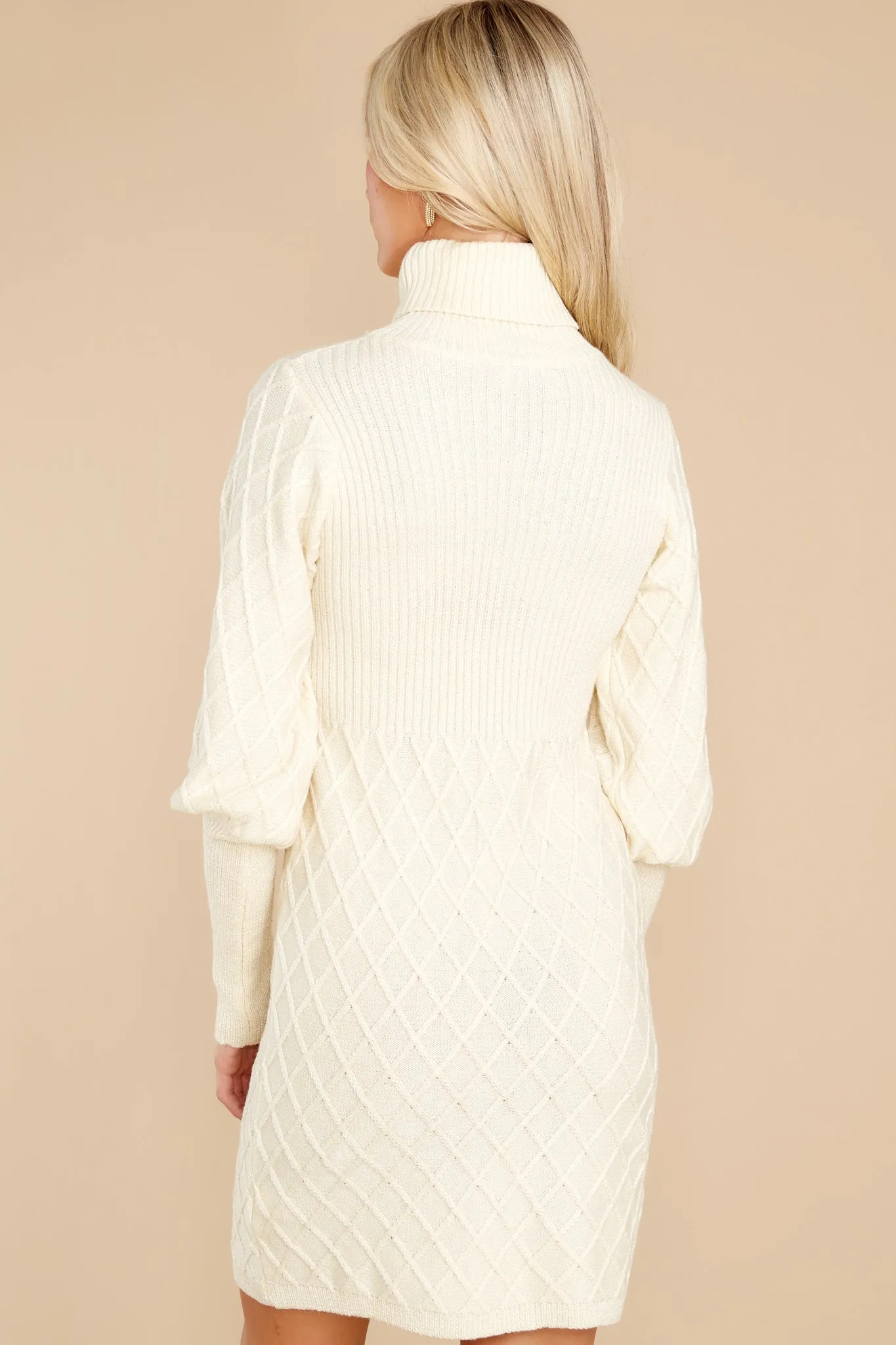 Midday Outings Ivory Sweater Dress