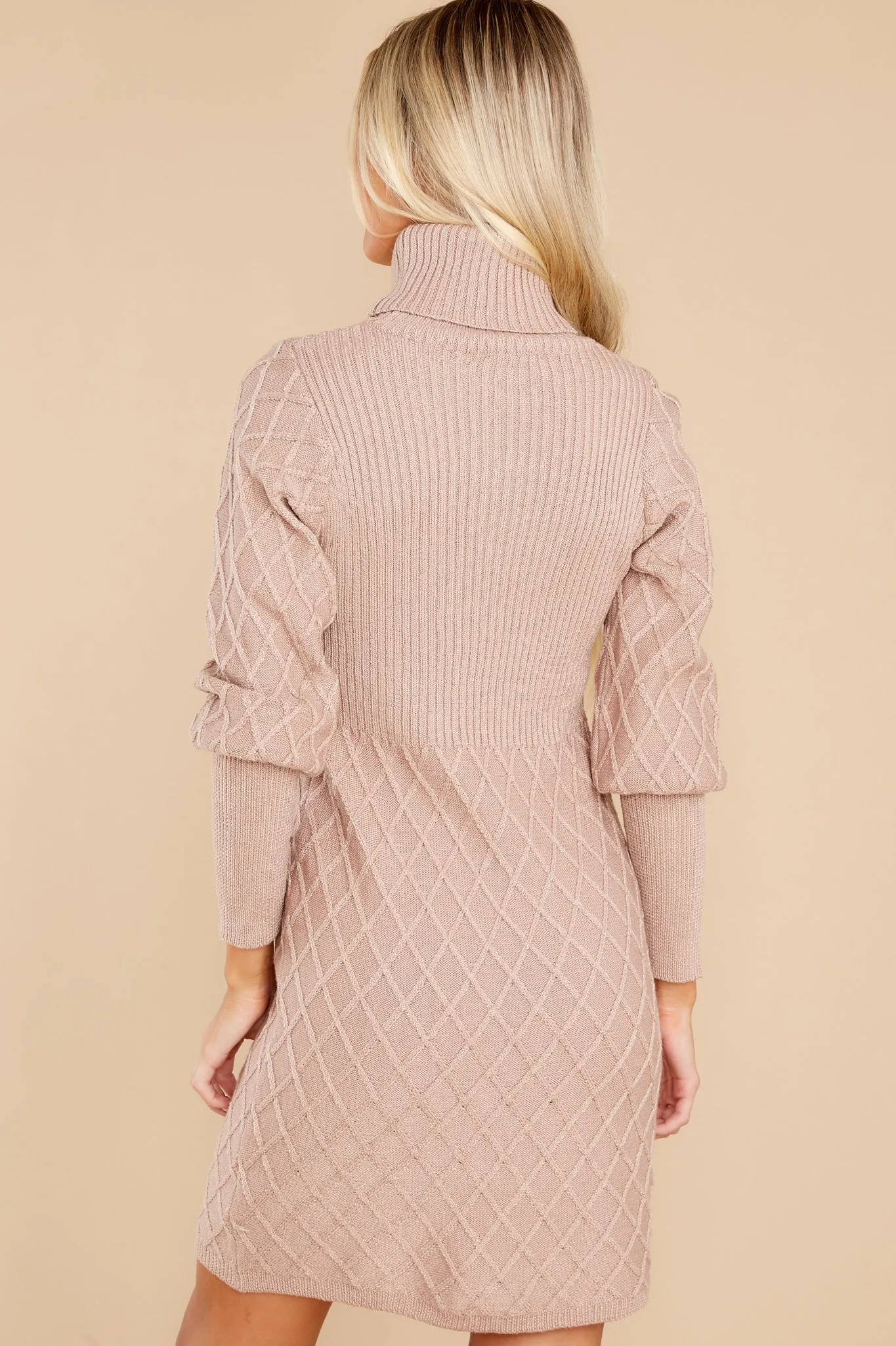 Midday Outings Tan Sweater Dress