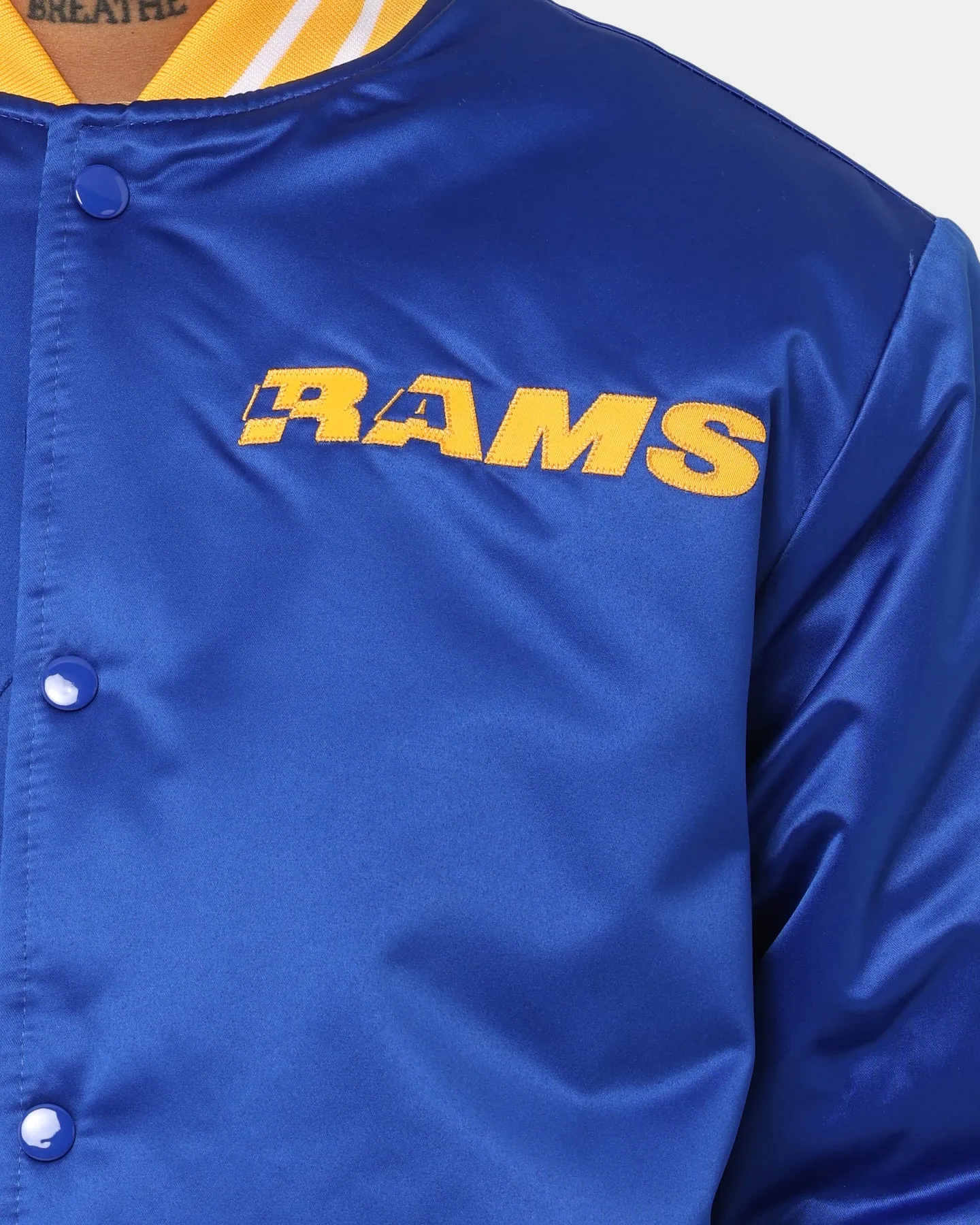 Mitchell & Ness Los Angeles Rams Heavyweight Satin Jacket Royal