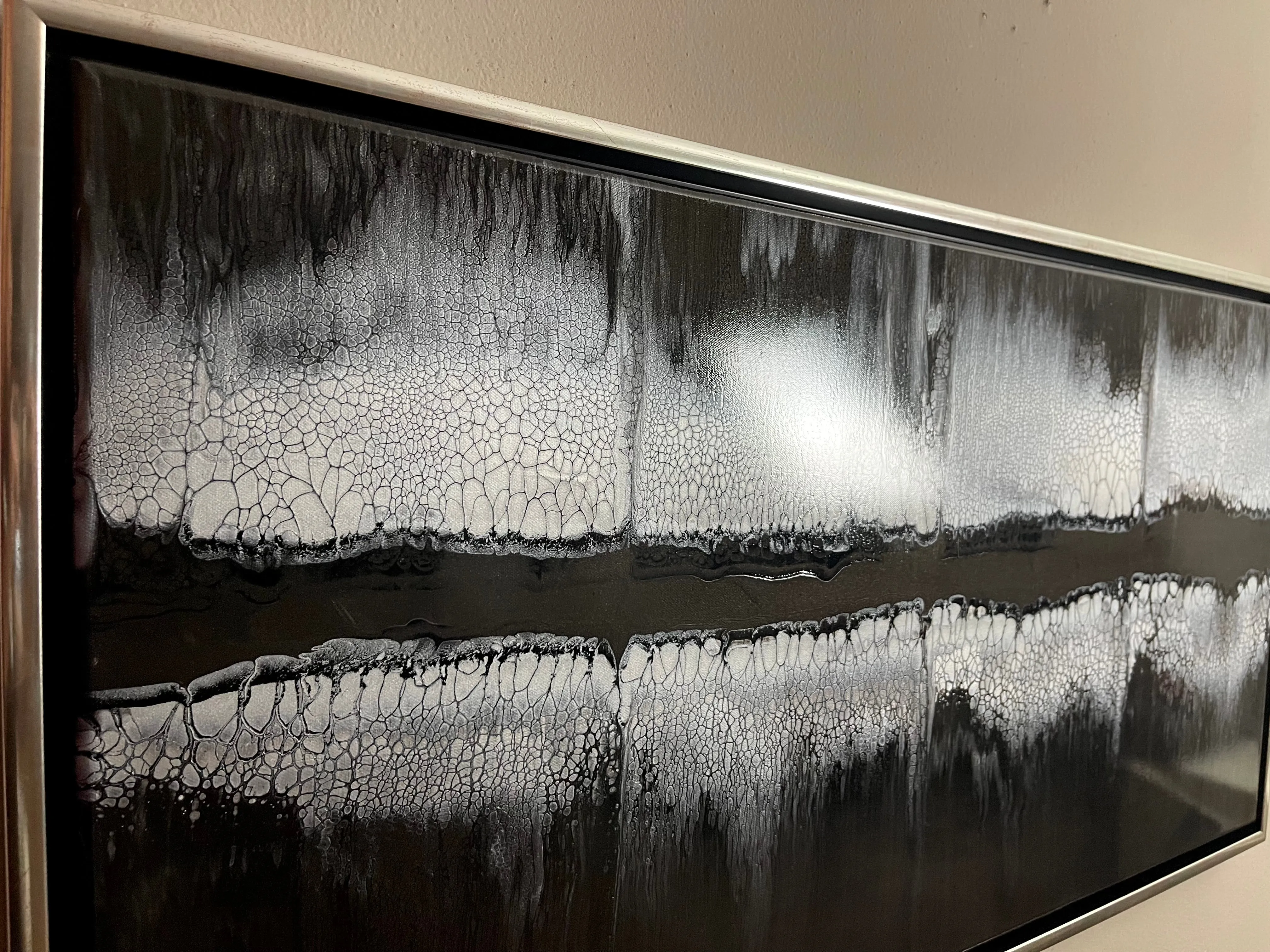 “Moonlit obsidian” 100x50cm