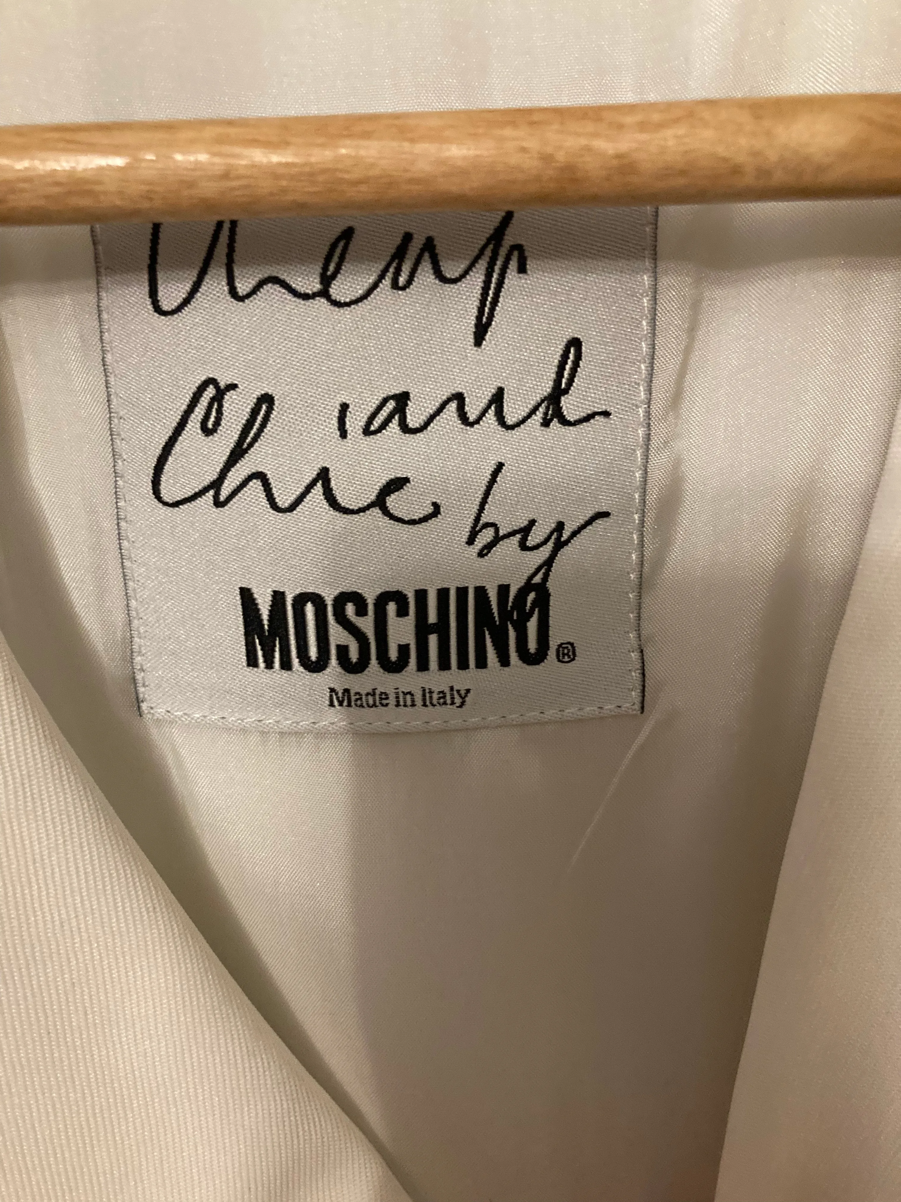 Moschino Cheap and Chic White Short Sleeved Dress Uk Size 12