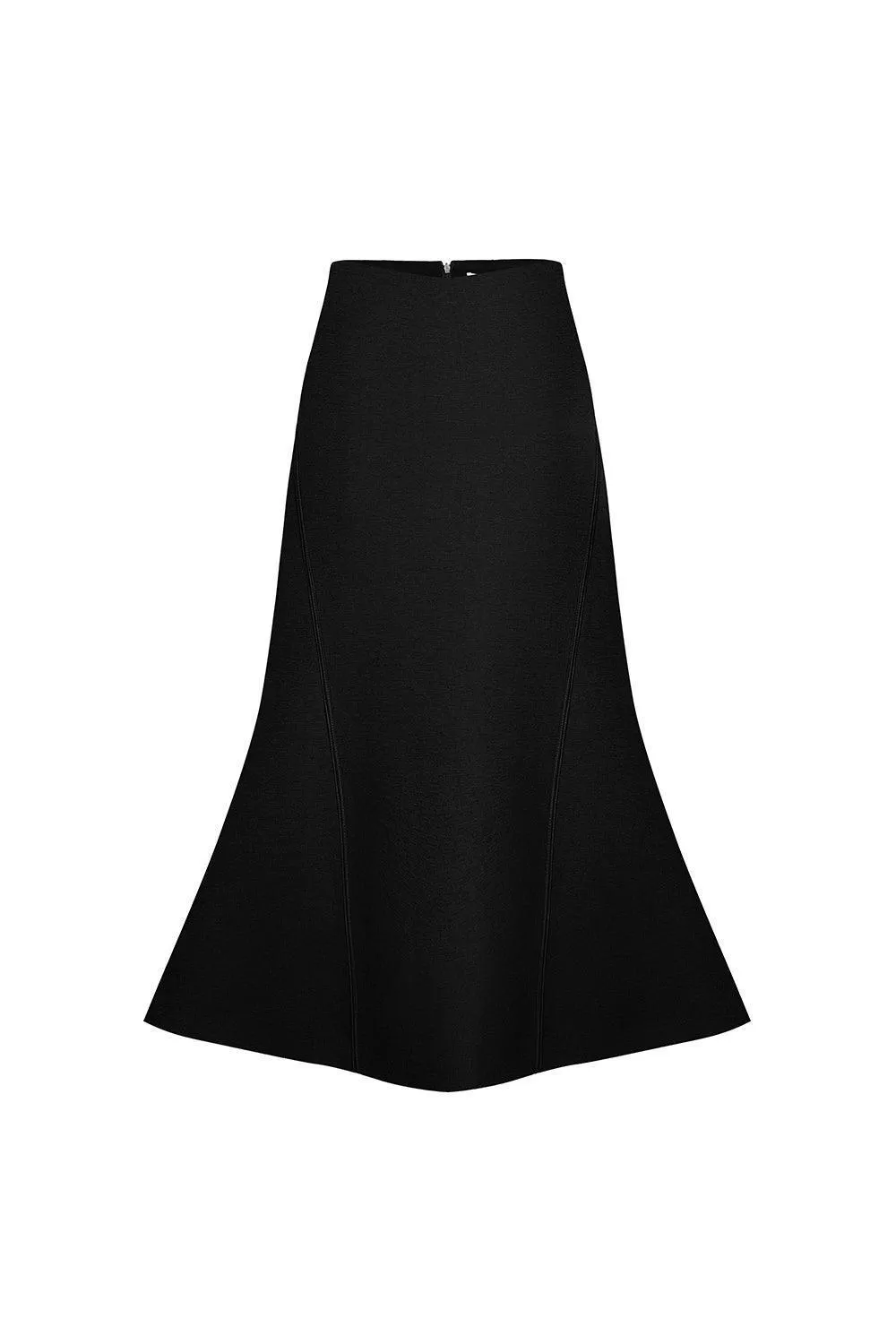 Narci Trumpet High Waist Cotton Blend Midi Skirt