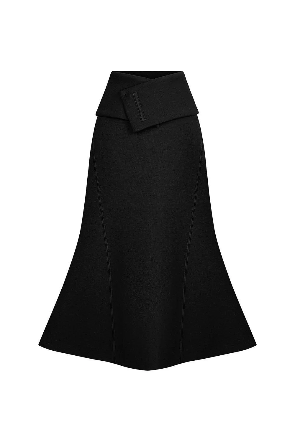 Narci Trumpet High Waist Cotton Blend Midi Skirt