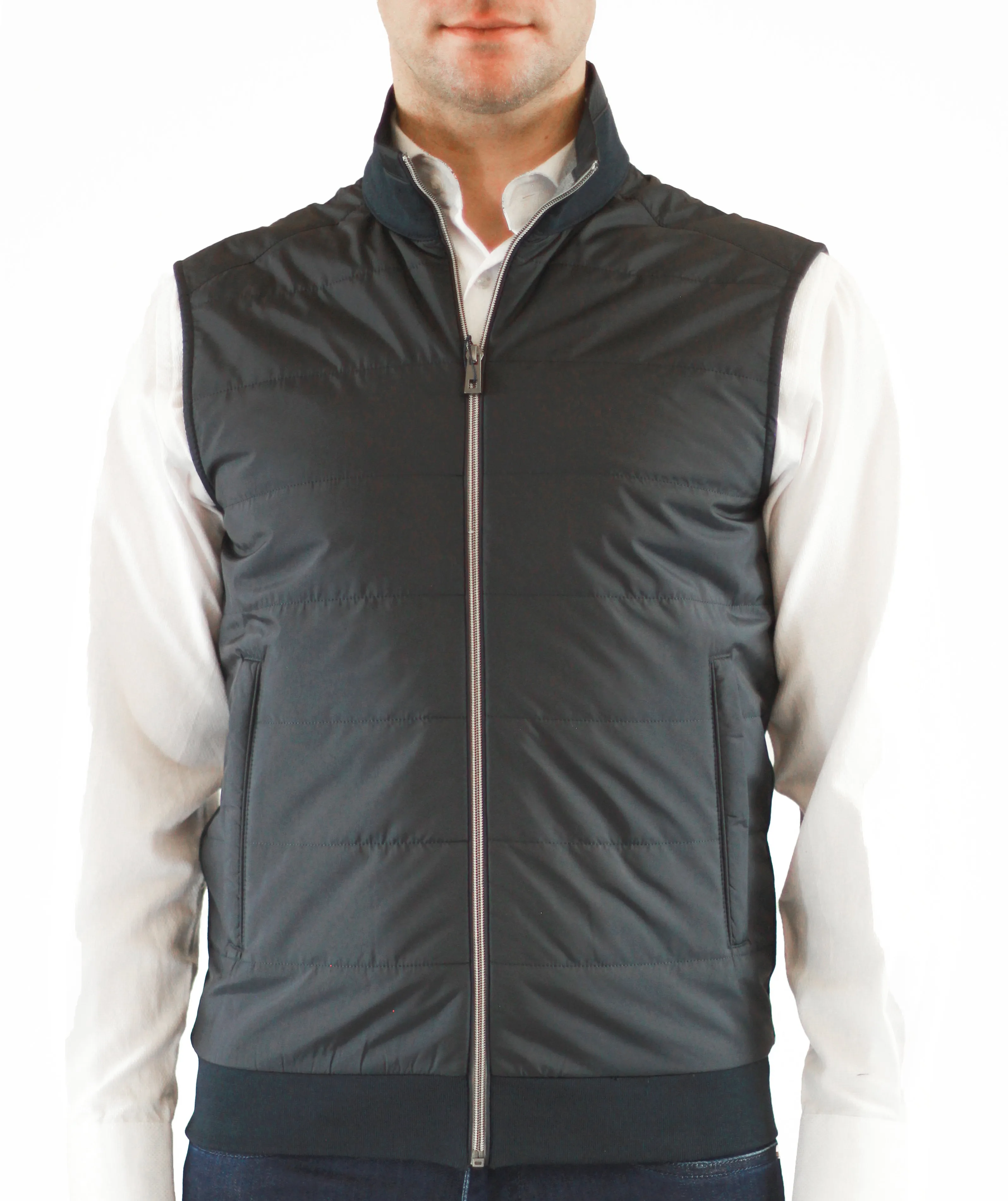 Navy Quilted Vest