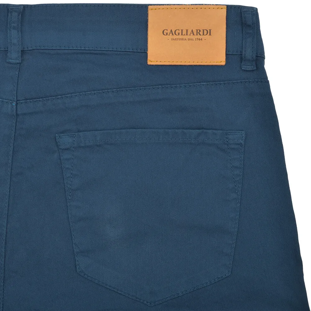 Navy Stretch Cotton Five Pocket Trousers