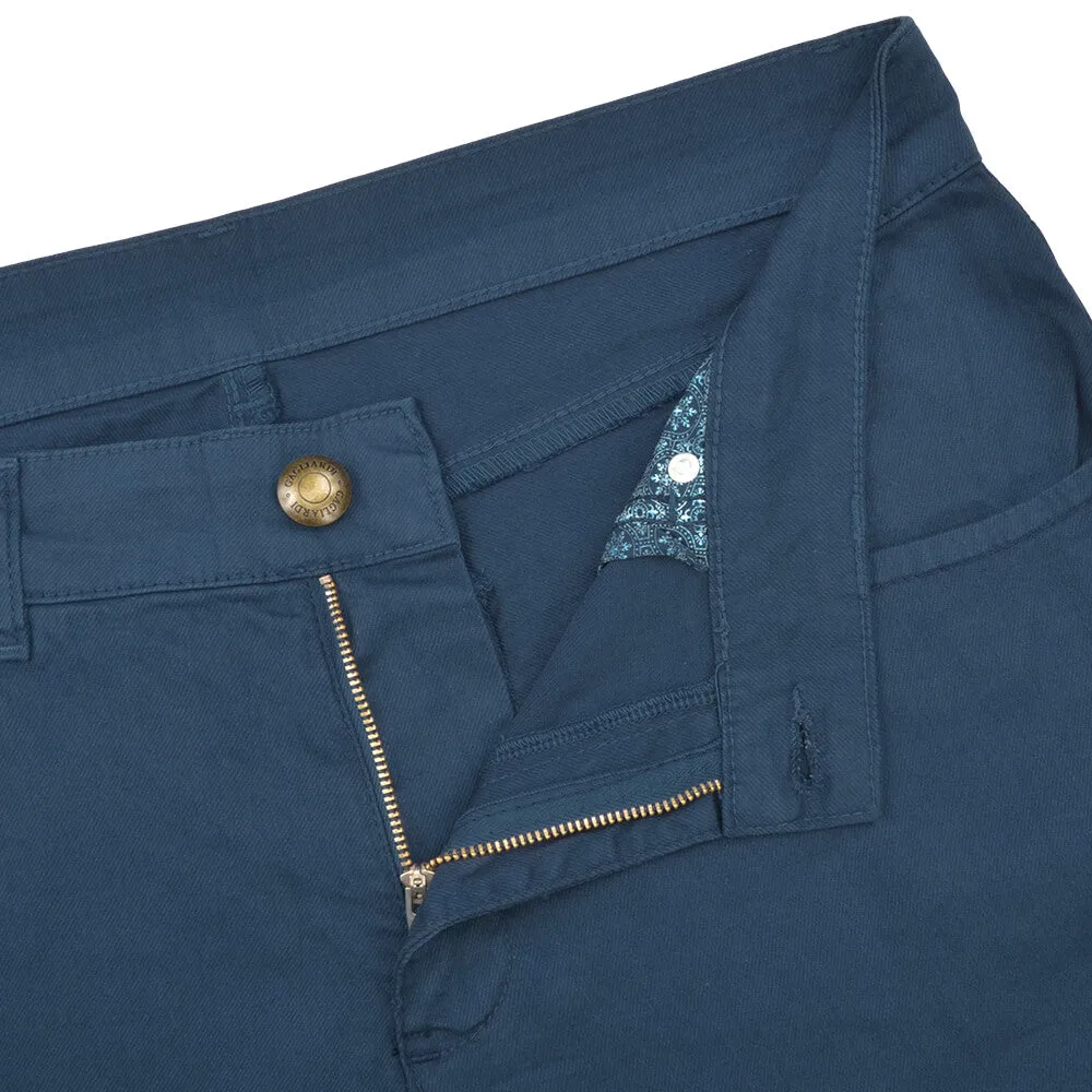 Navy Stretch Cotton Five Pocket Trousers