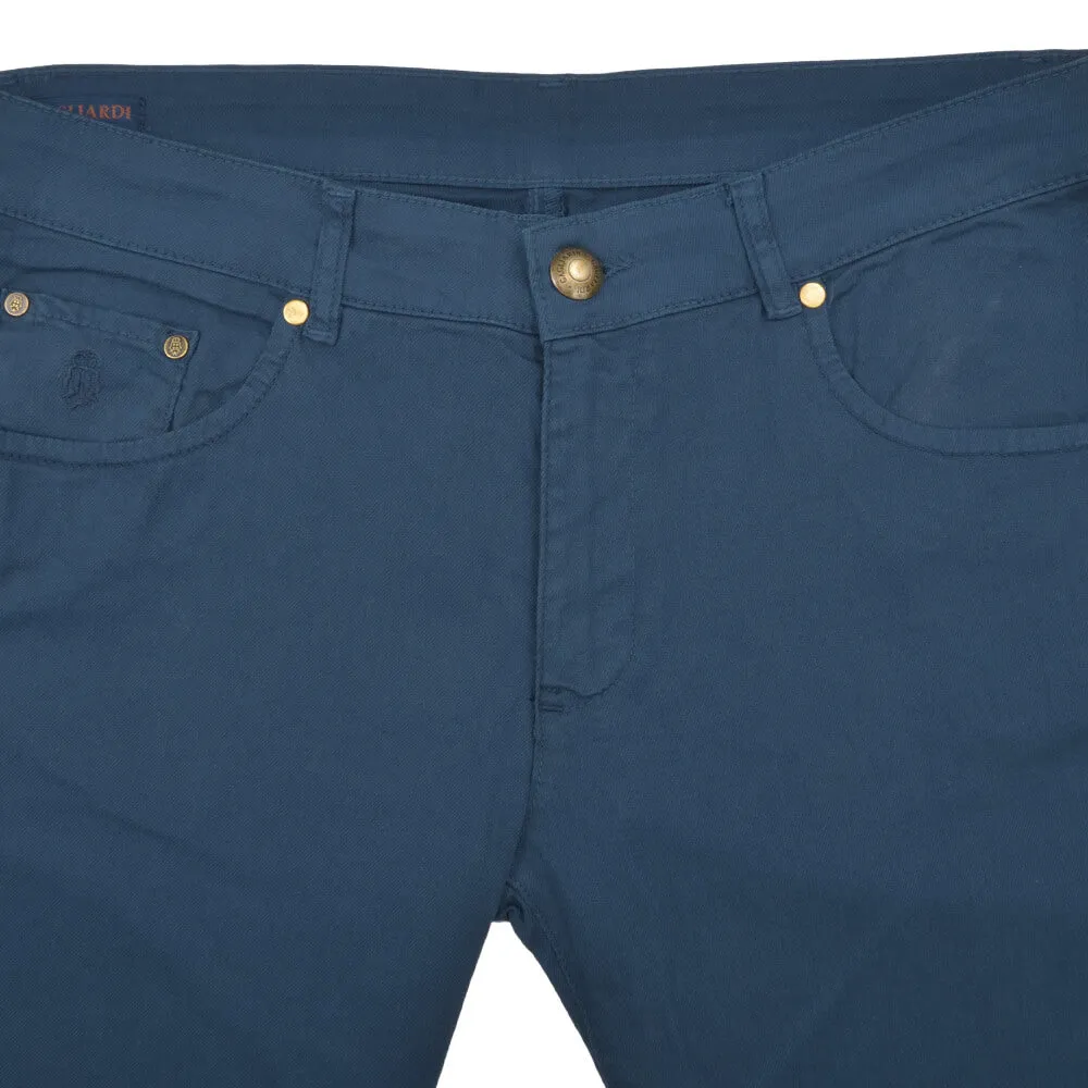 Navy Stretch Cotton Five Pocket Trousers